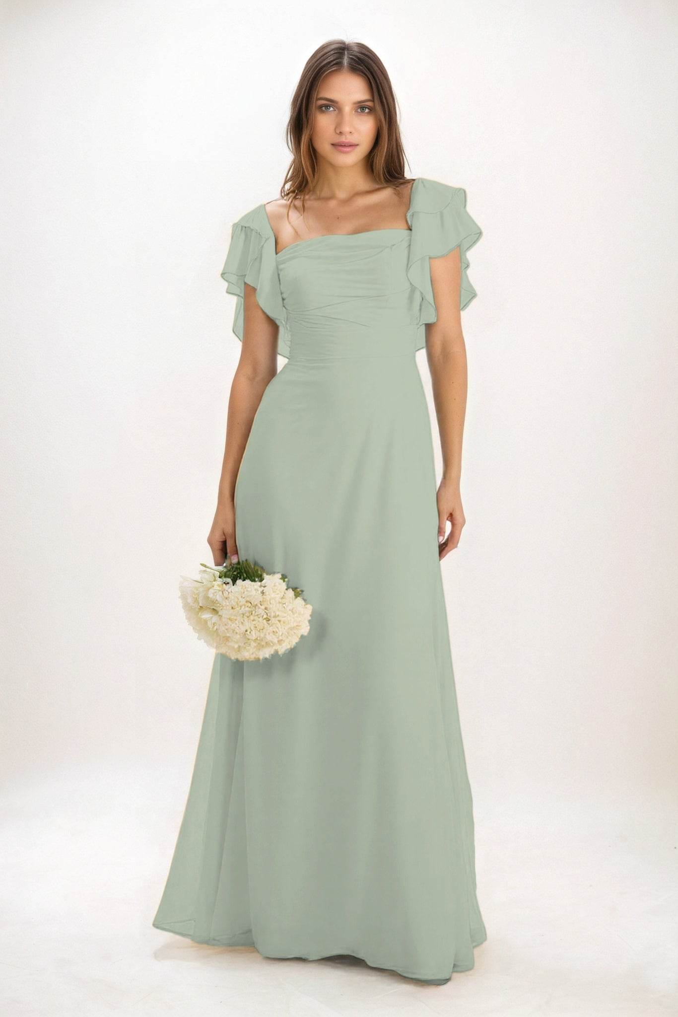 A-Line Maxi Chiffon Bridesmaid Dress CB0856