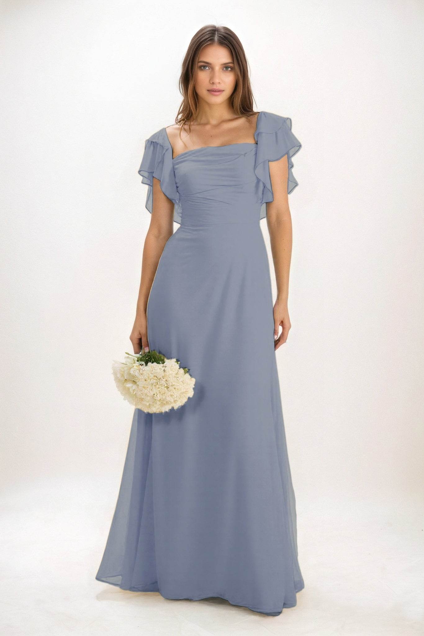 A-Line Maxi Chiffon Bridesmaid Dress CB0856