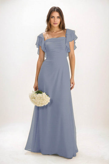 A-Line Maxi Chiffon Bridesmaid Dress CB0856