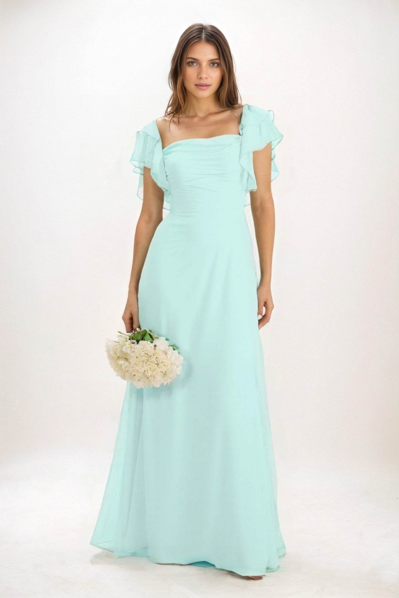 A-Line Maxi Chiffon Bridesmaid Dress CB0856