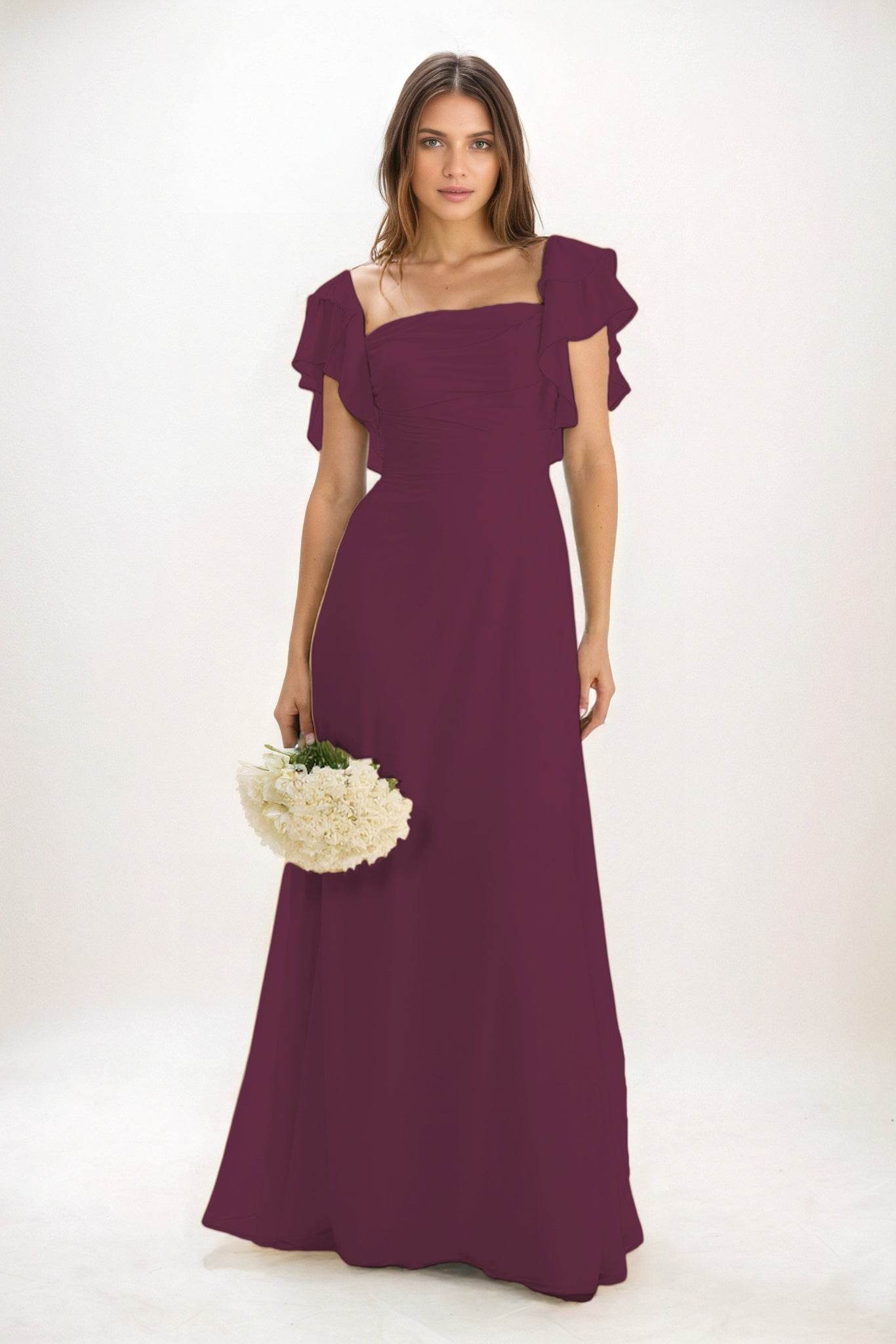 A-Line Maxi Chiffon Bridesmaid Dress CB0856