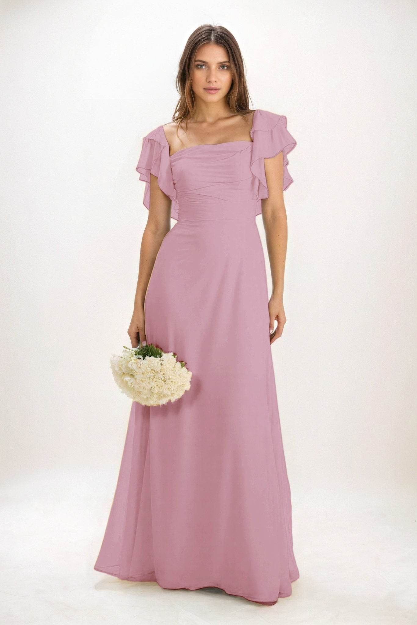 A-Line Maxi Chiffon Bridesmaid Dress CB0856