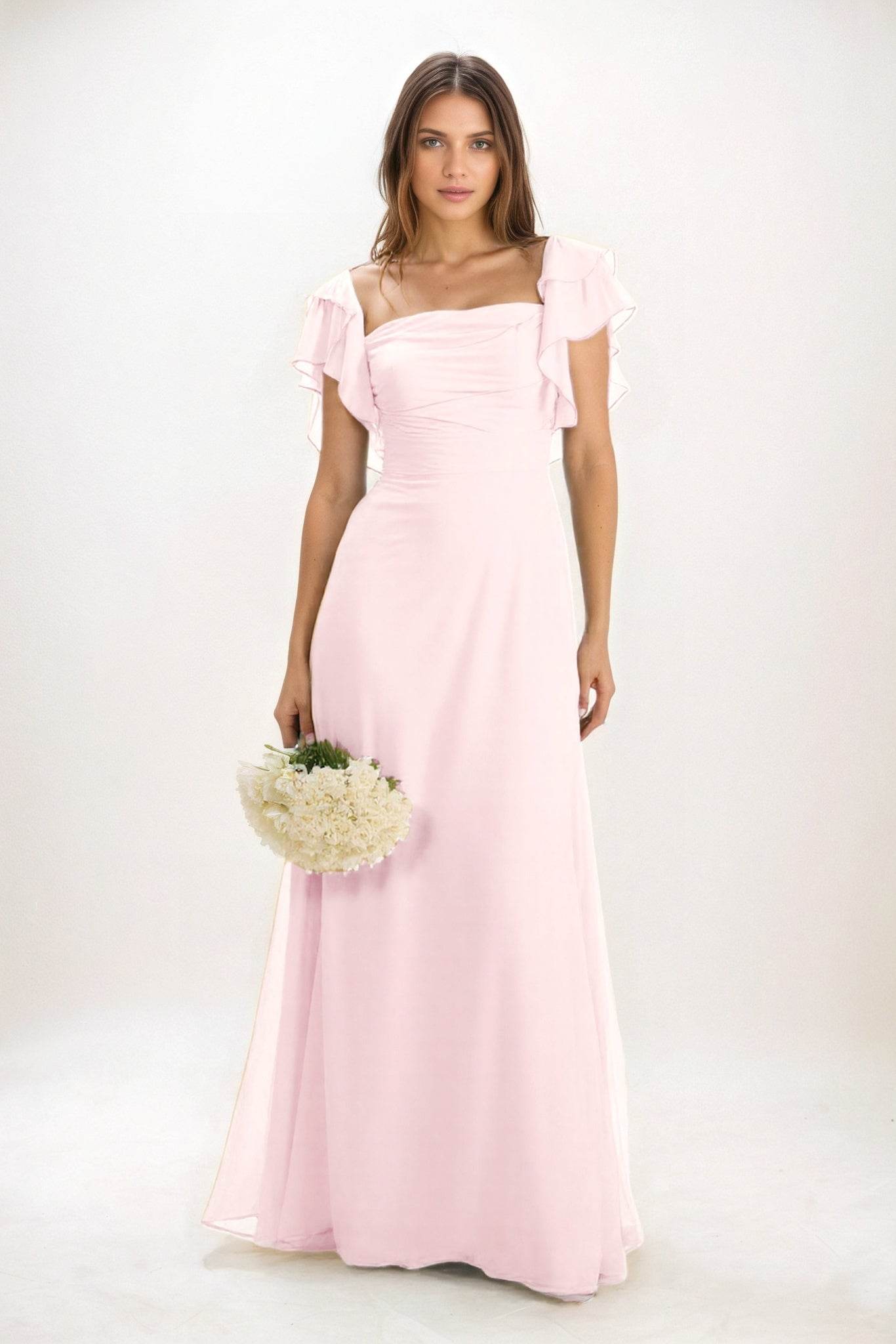 A-Line Maxi Chiffon Bridesmaid Dress CB0856