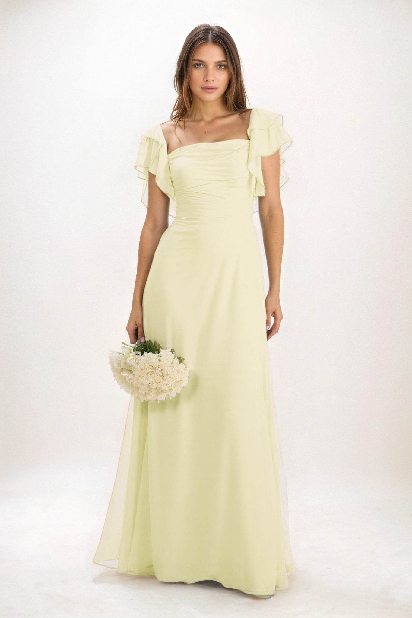 A-Line Maxi Chiffon Bridesmaid Dress CB0856