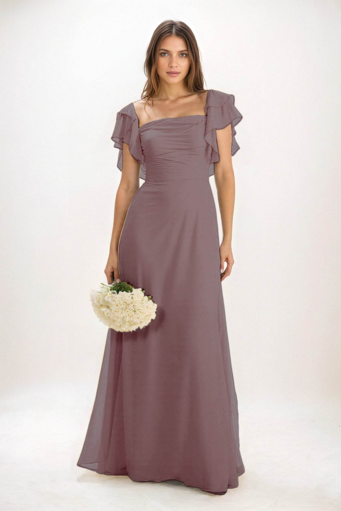 A-Line Maxi Chiffon Bridesmaid Dress CB0856