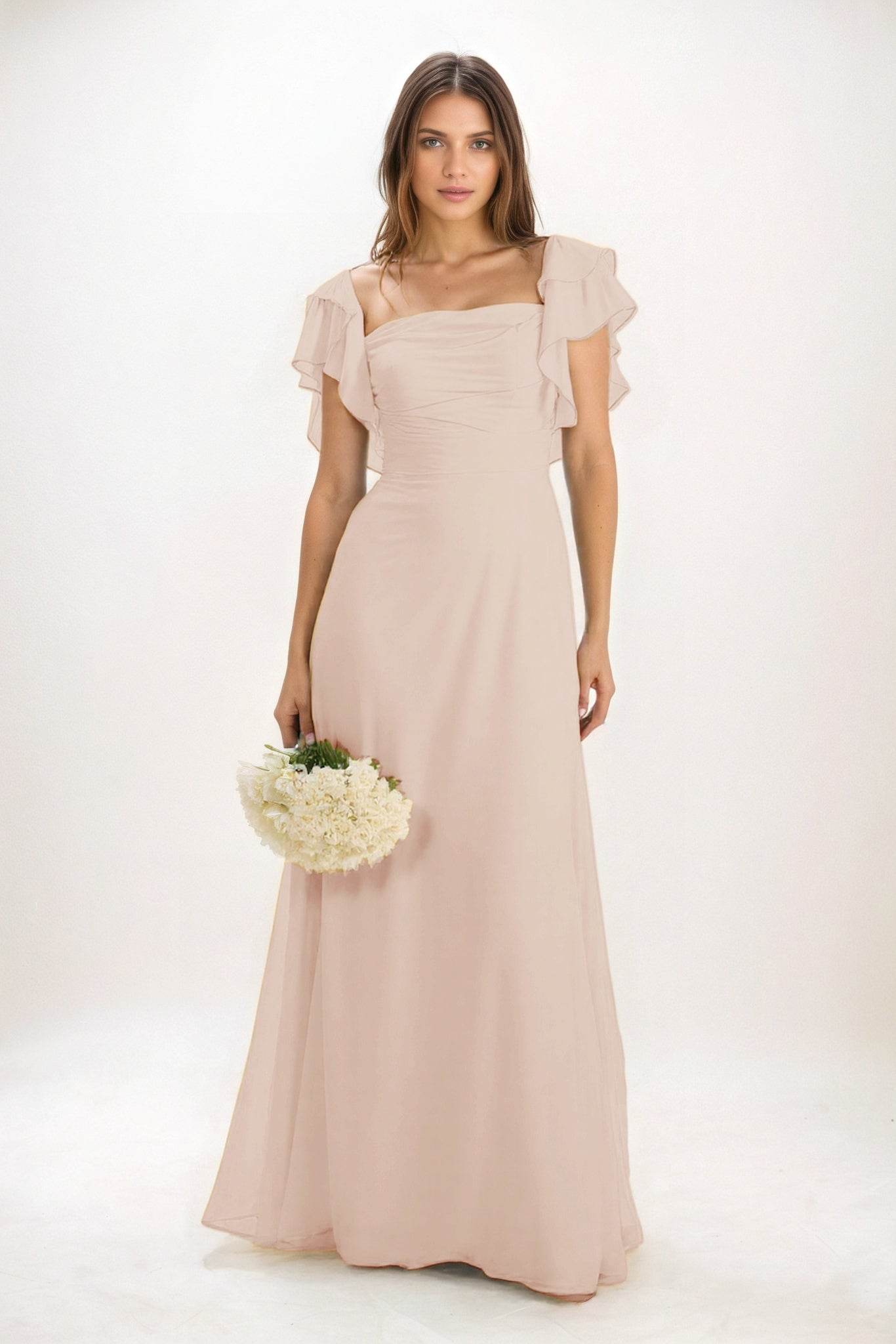 A-Line Maxi Chiffon Bridesmaid Dress CB0856