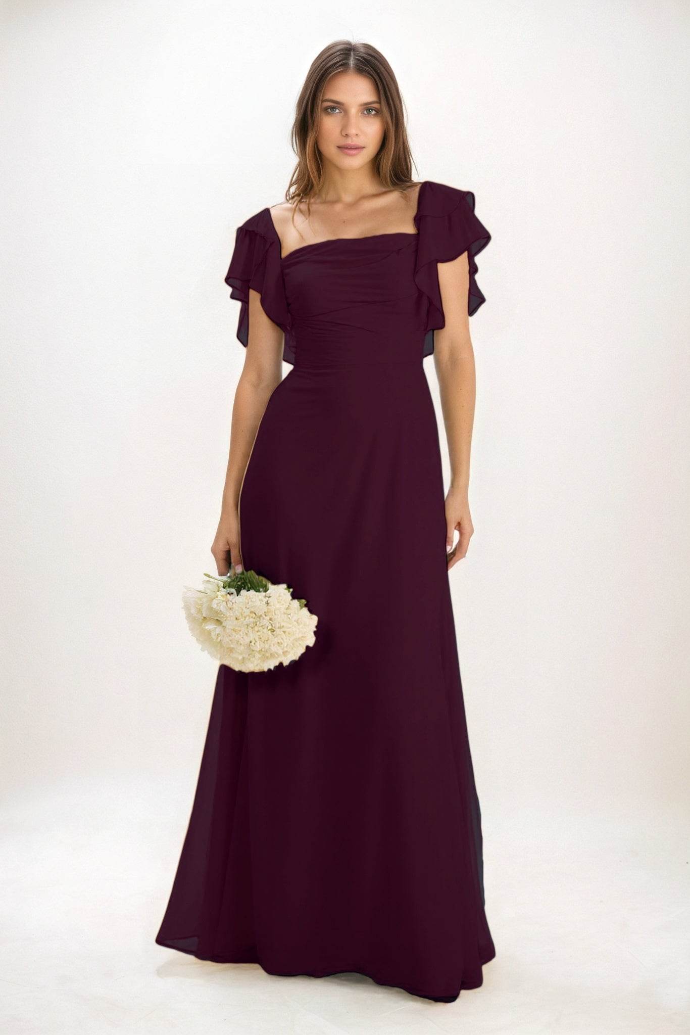 A-Line Maxi Chiffon Bridesmaid Dress CB0856