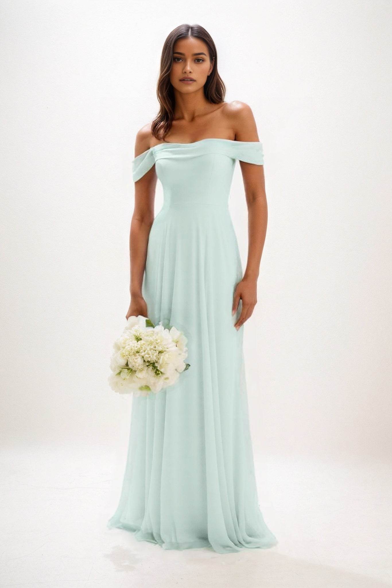 A-Line Maxi Chiffon Bridesmaid Dress CB0857
