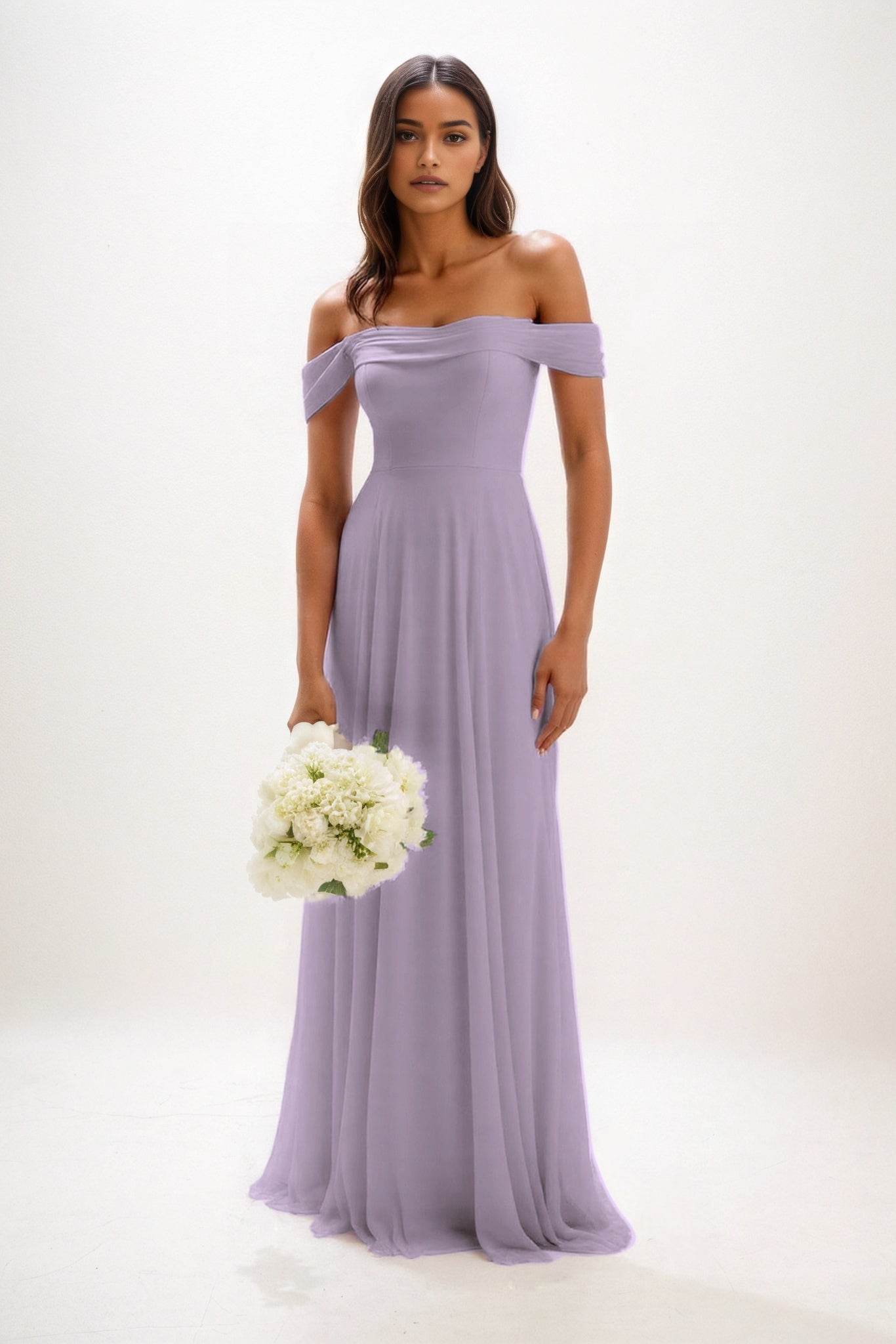 A-Line Maxi Chiffon Bridesmaid Dress CB0857