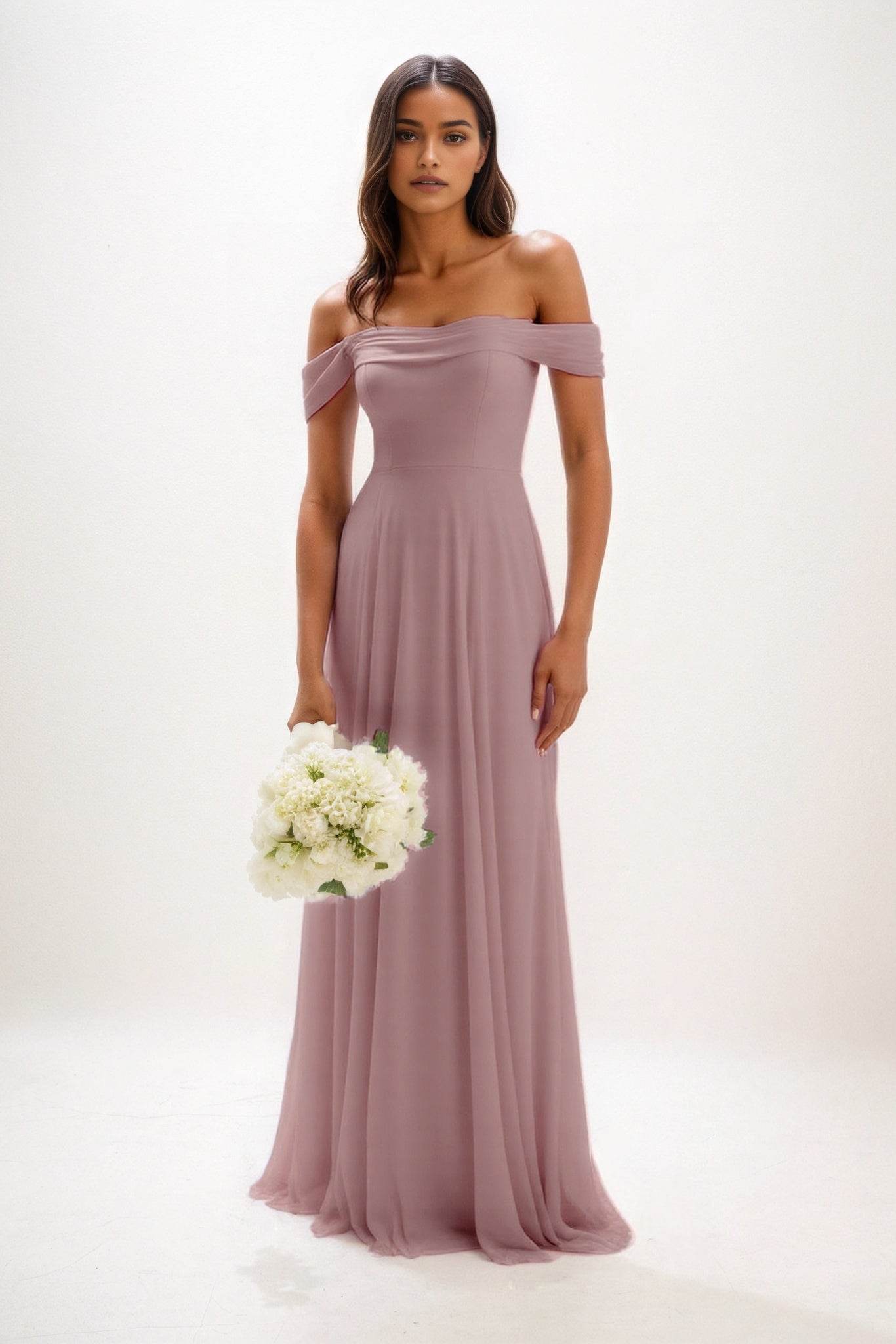A-Line Maxi Chiffon Bridesmaid Dress CB0857