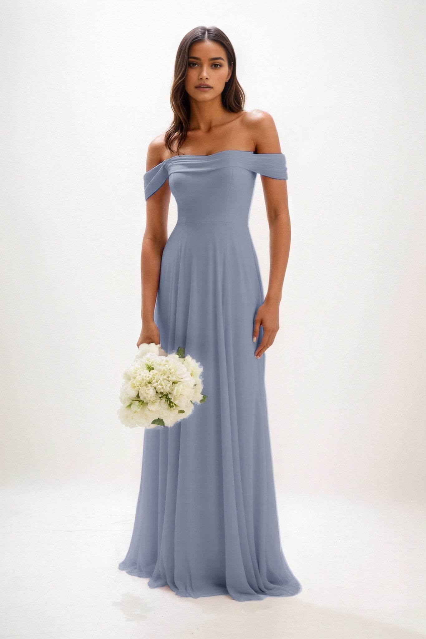 A-Line Maxi Chiffon Bridesmaid Dress CB0857