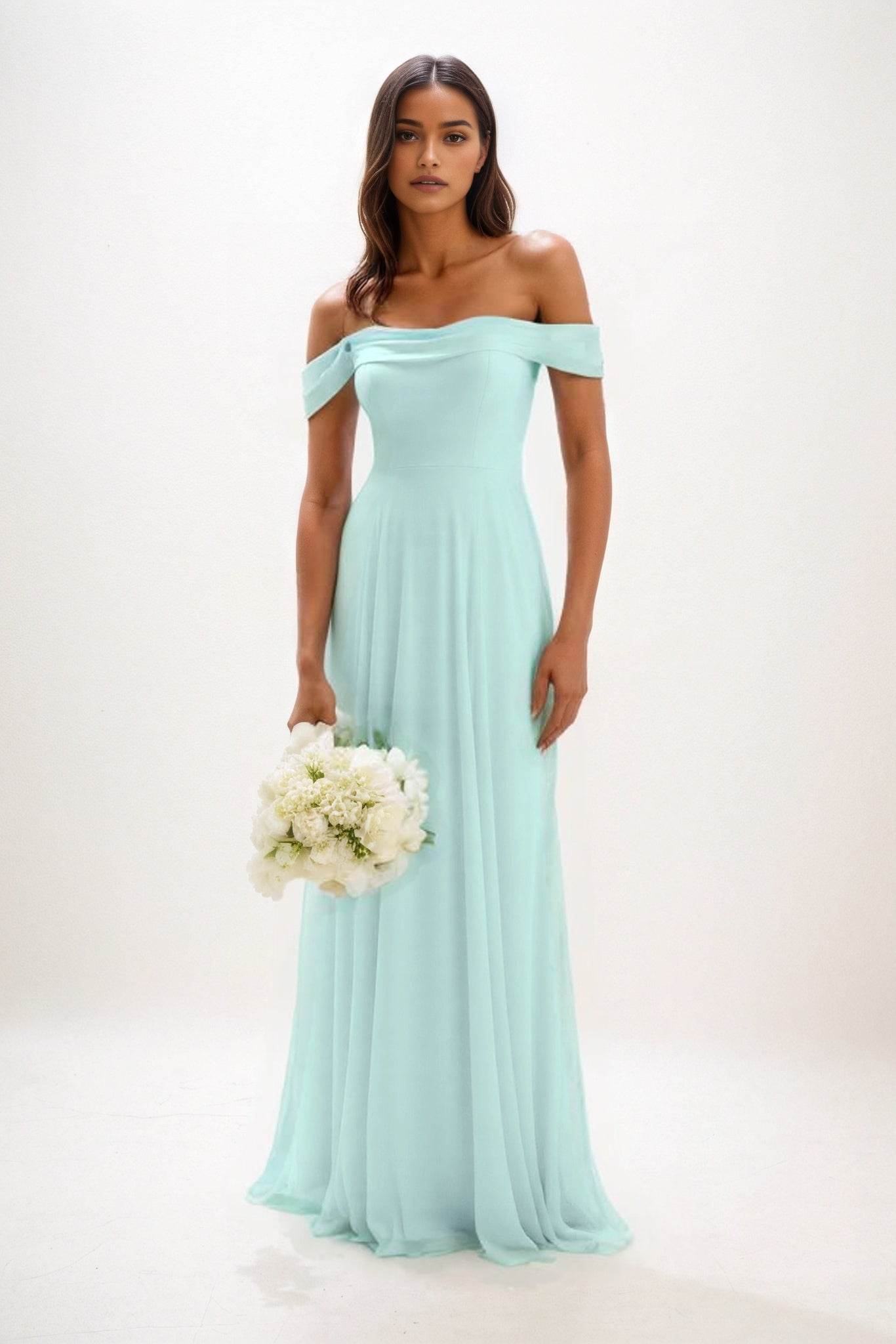 A-Line Maxi Chiffon Bridesmaid Dress CB0857