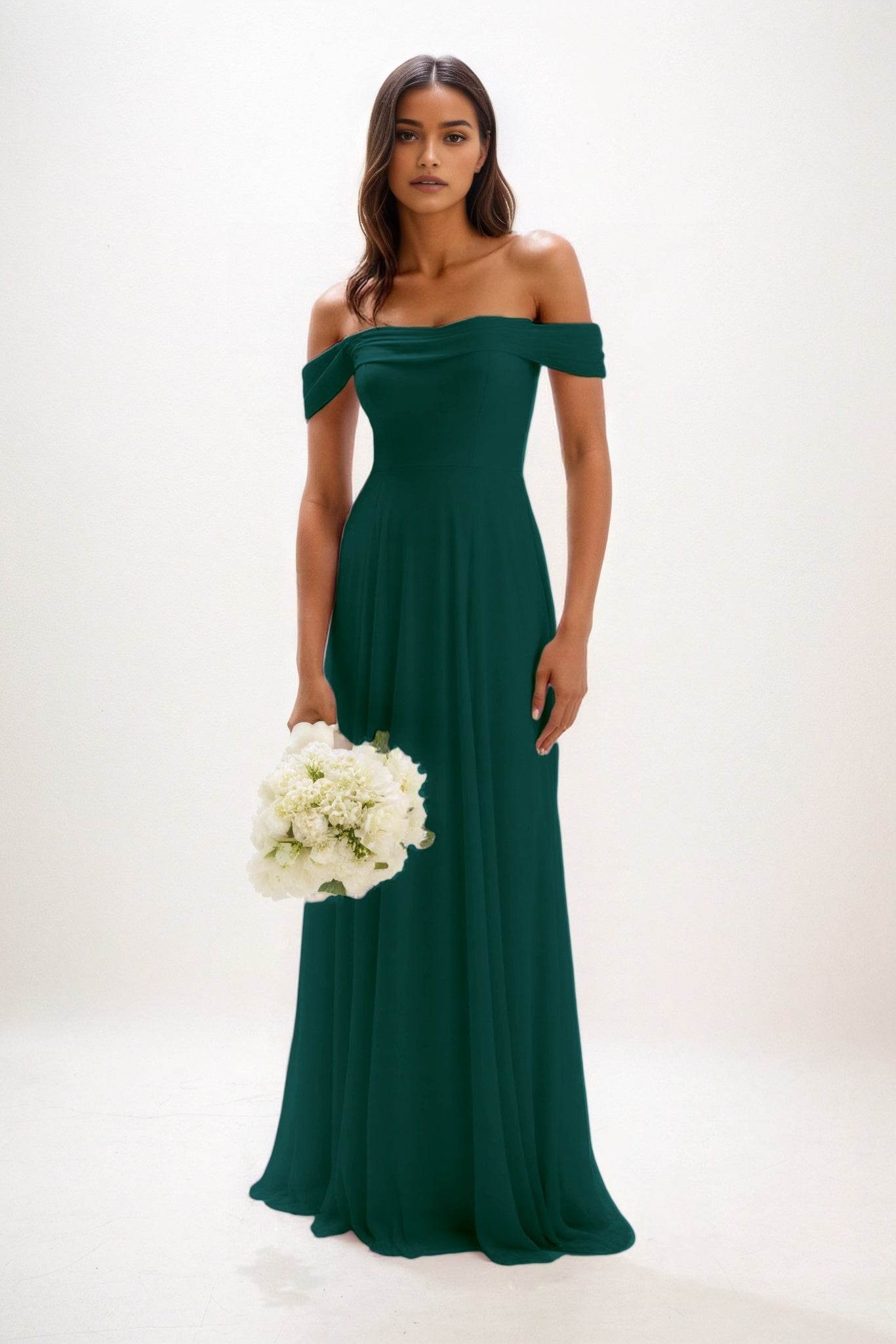 A-Line Maxi Chiffon Bridesmaid Dress CB0857