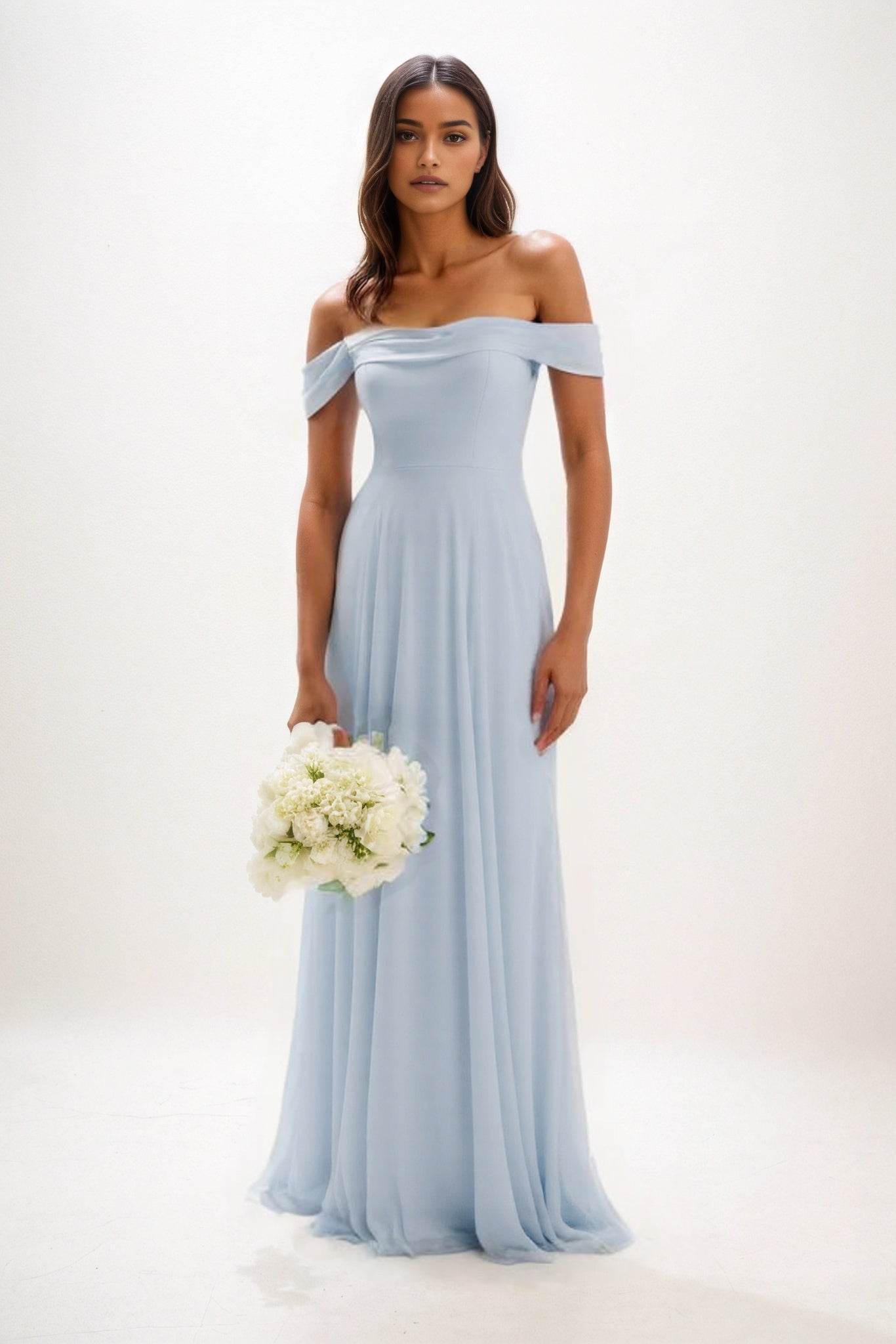 A-Line Maxi Chiffon Bridesmaid Dress CB0857