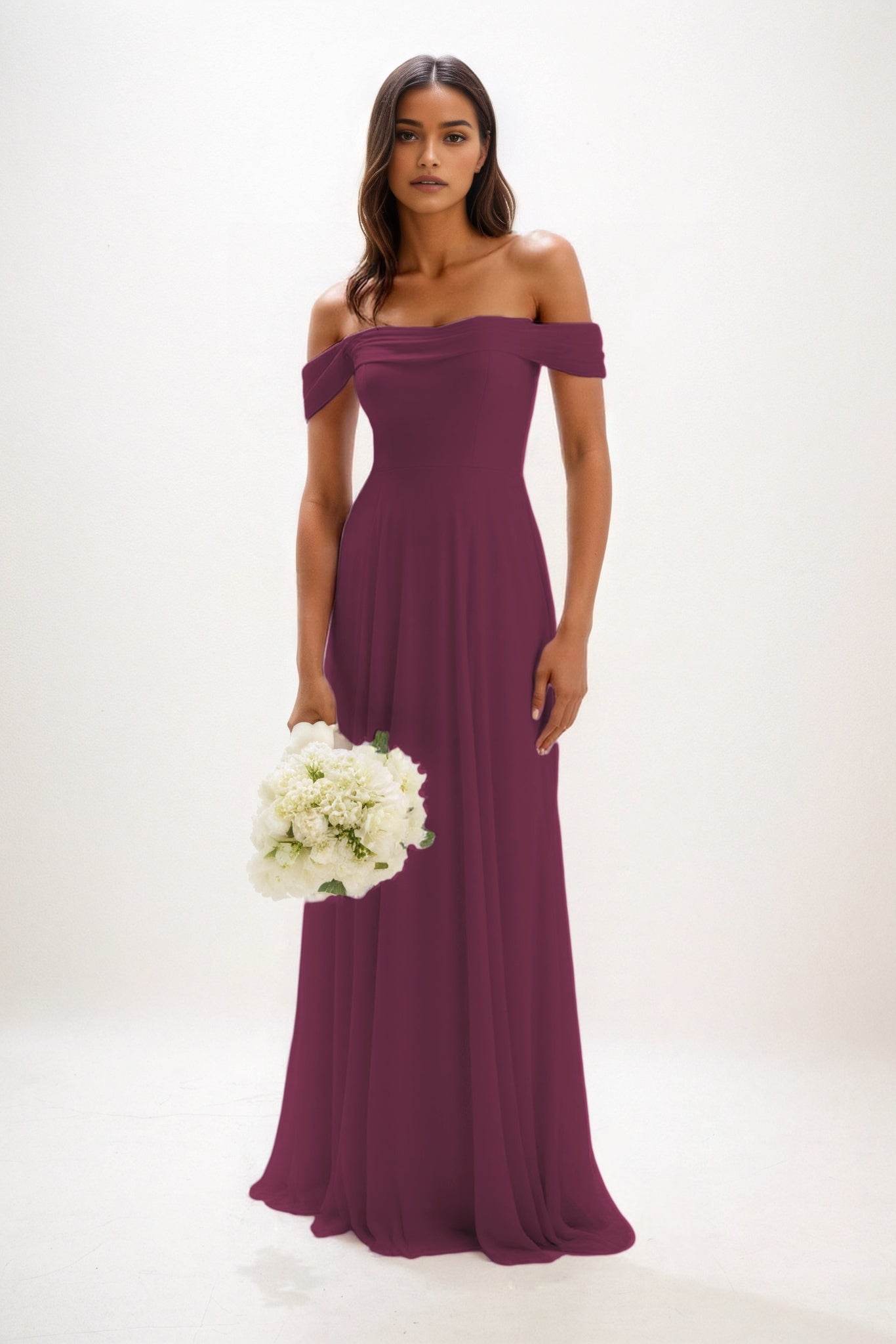 A-Line Maxi Chiffon Bridesmaid Dress CB0857