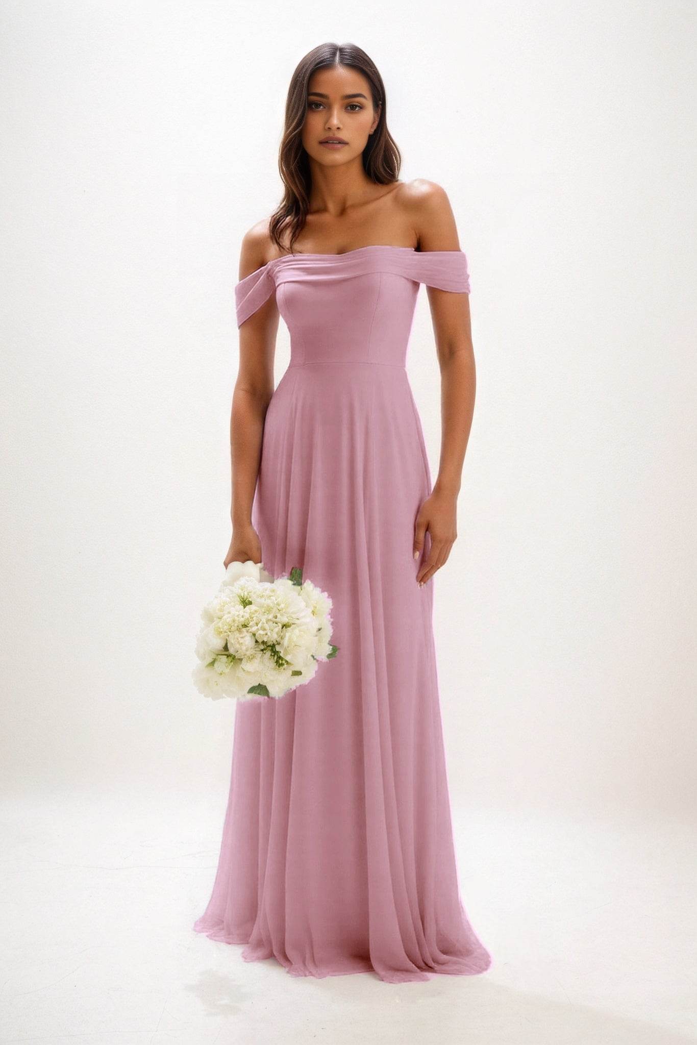 A-Line Maxi Chiffon Bridesmaid Dress CB0857