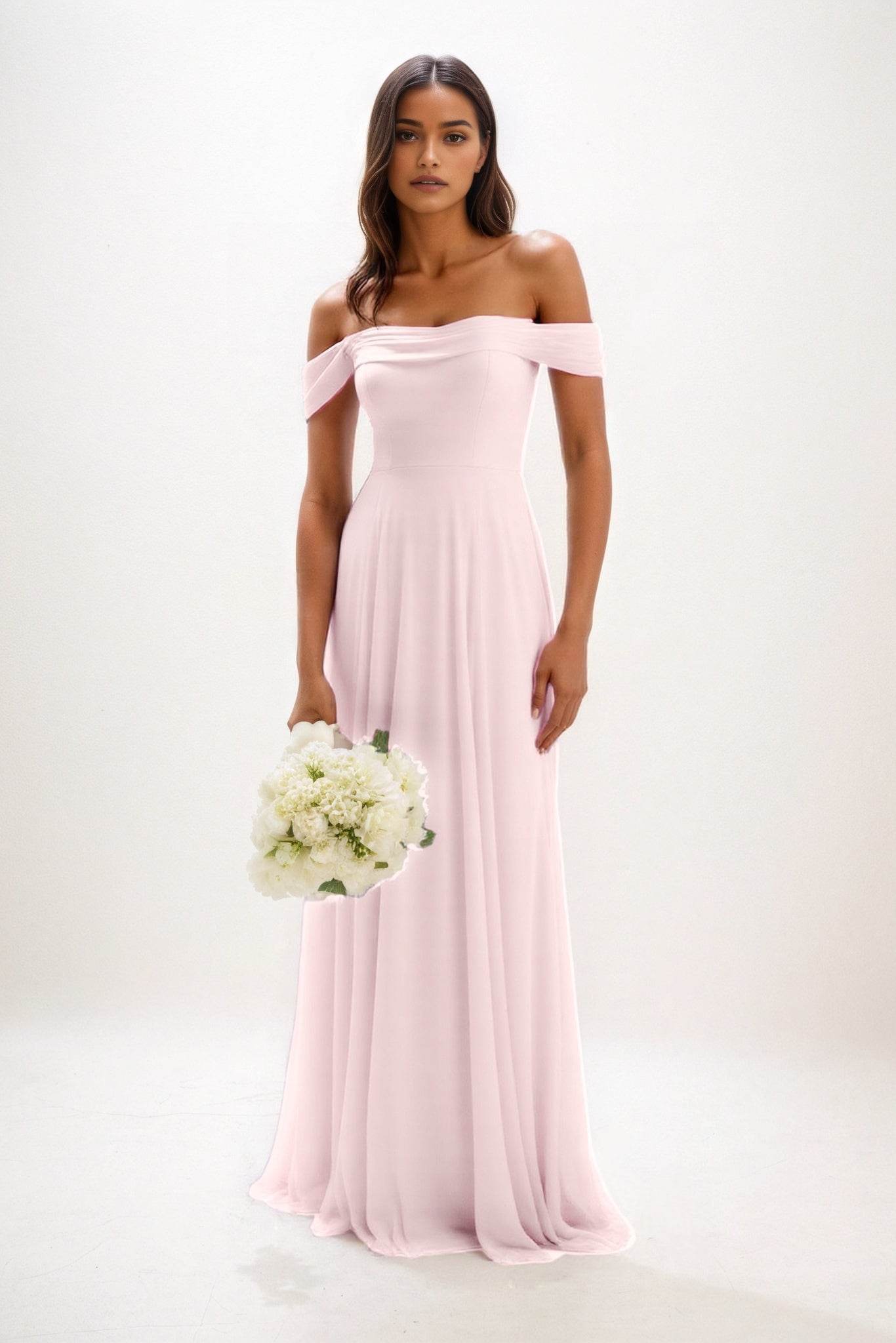 A-Line Maxi Chiffon Bridesmaid Dress CB0857