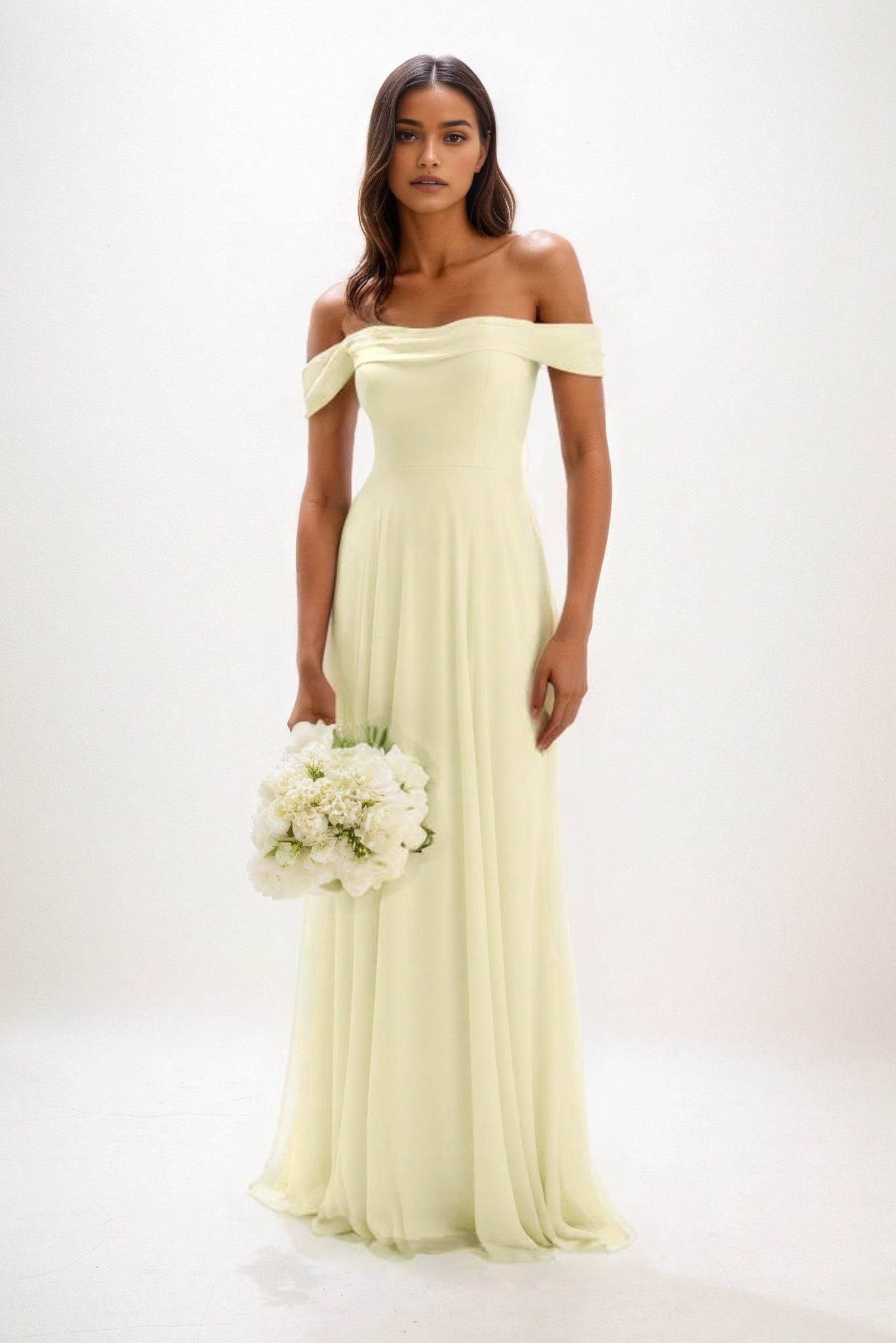 A-Line Maxi Chiffon Bridesmaid Dress CB0857