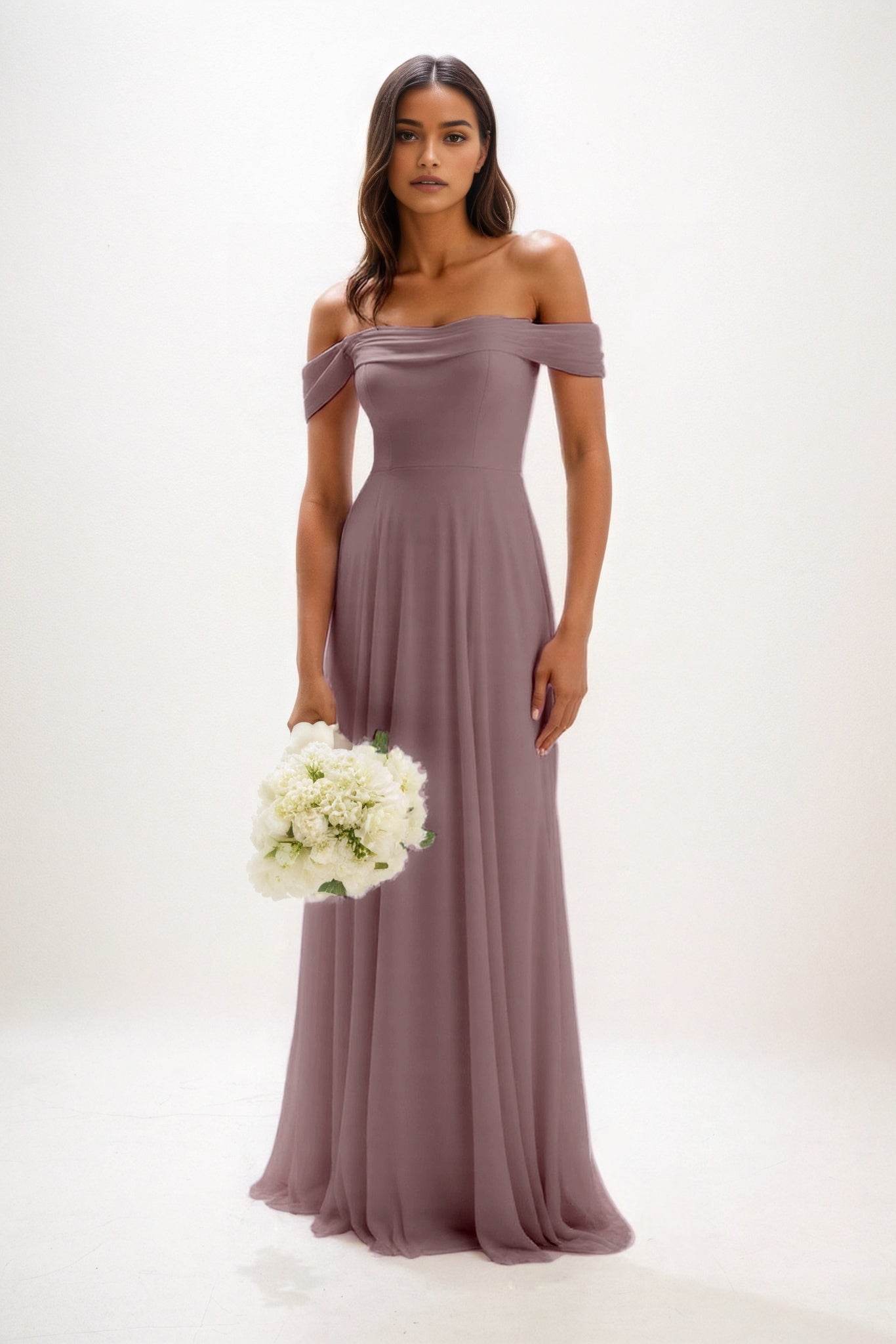 A-Line Maxi Chiffon Bridesmaid Dress CB0857
