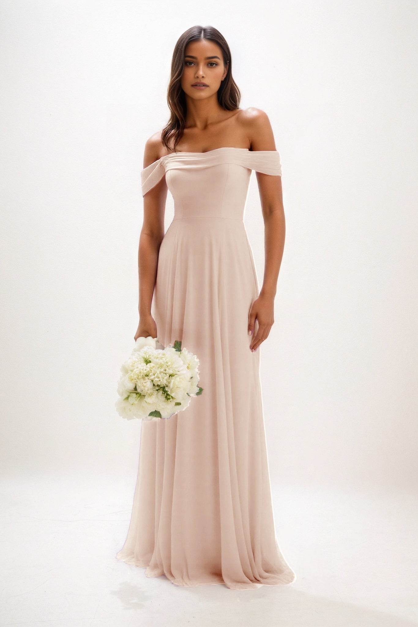 A-Line Maxi Chiffon Bridesmaid Dress CB0857