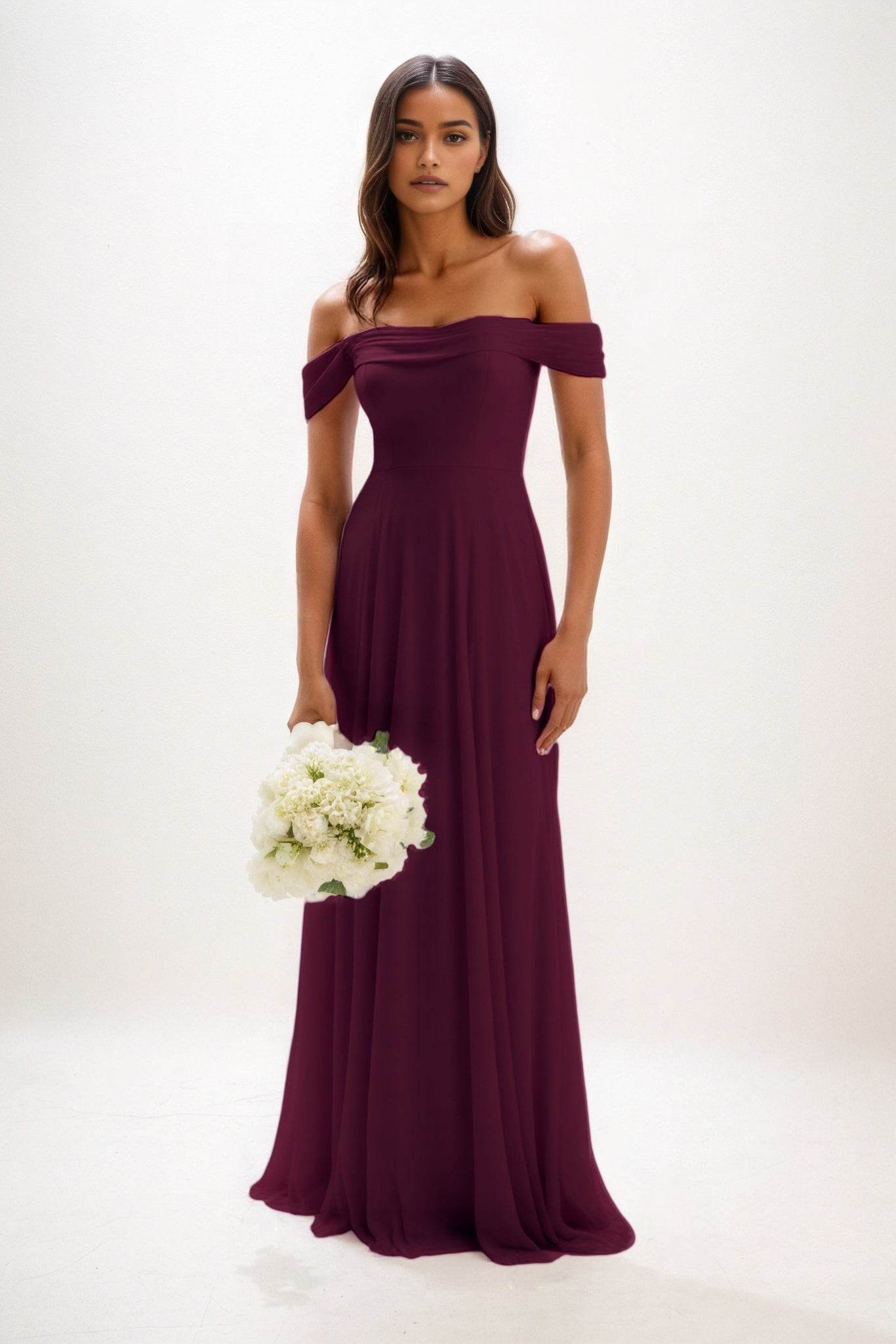 A-Line Maxi Chiffon Bridesmaid Dress CB0857