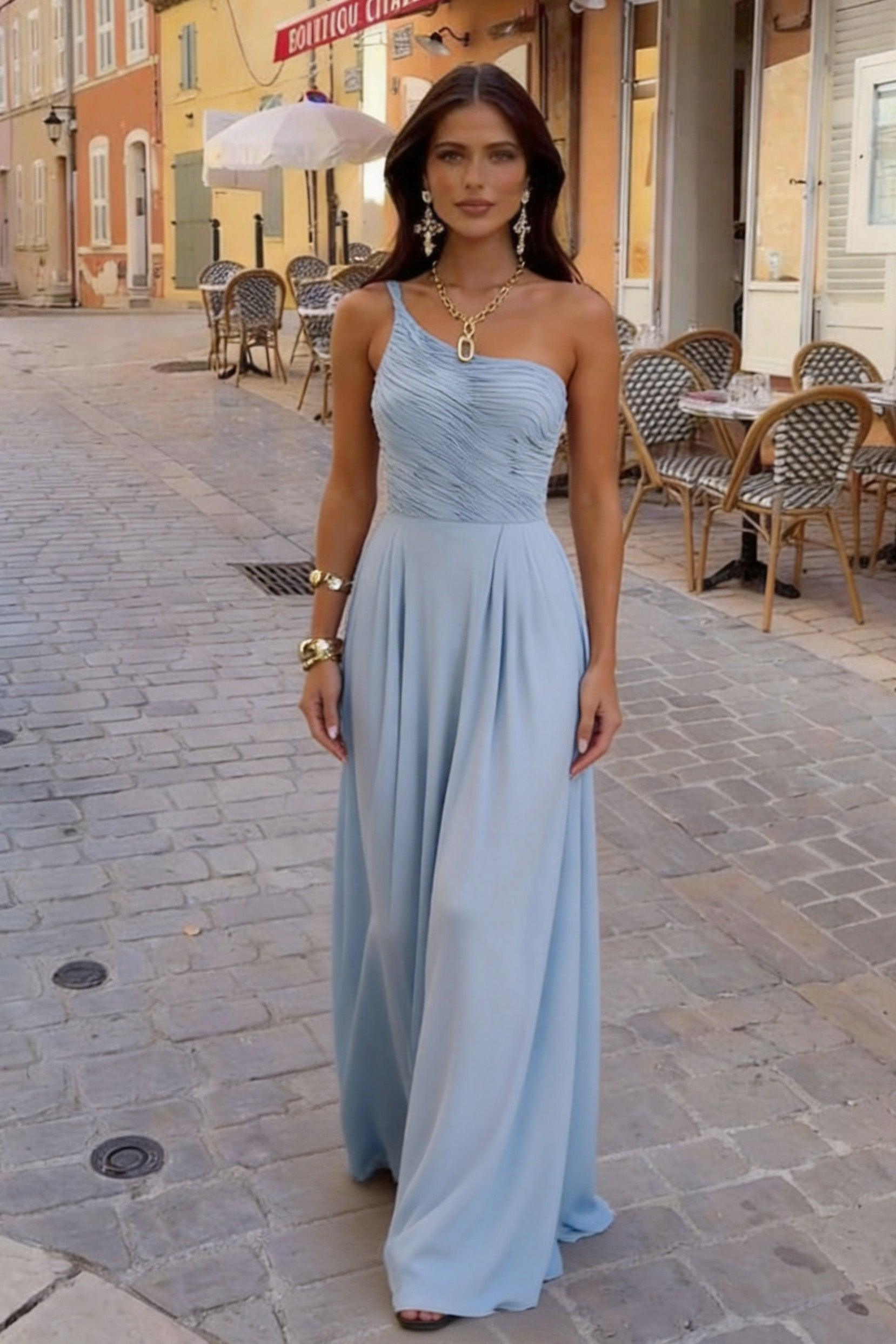 A-Line Maxi Chiffon Bridesmaid Dress CB0858