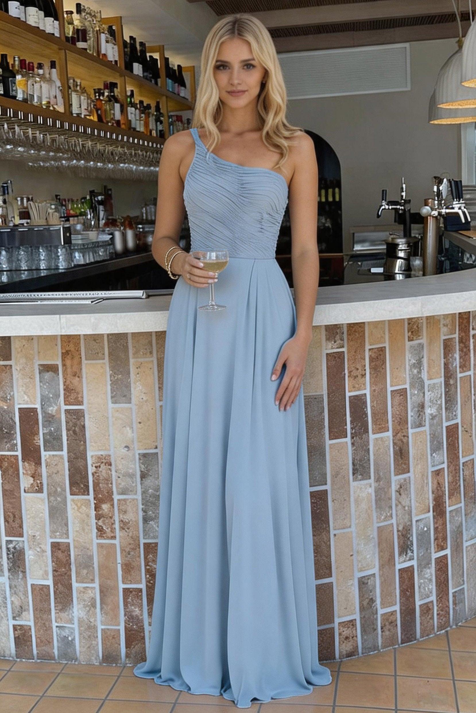 A-Line Maxi Chiffon Bridesmaid Dress CB0858