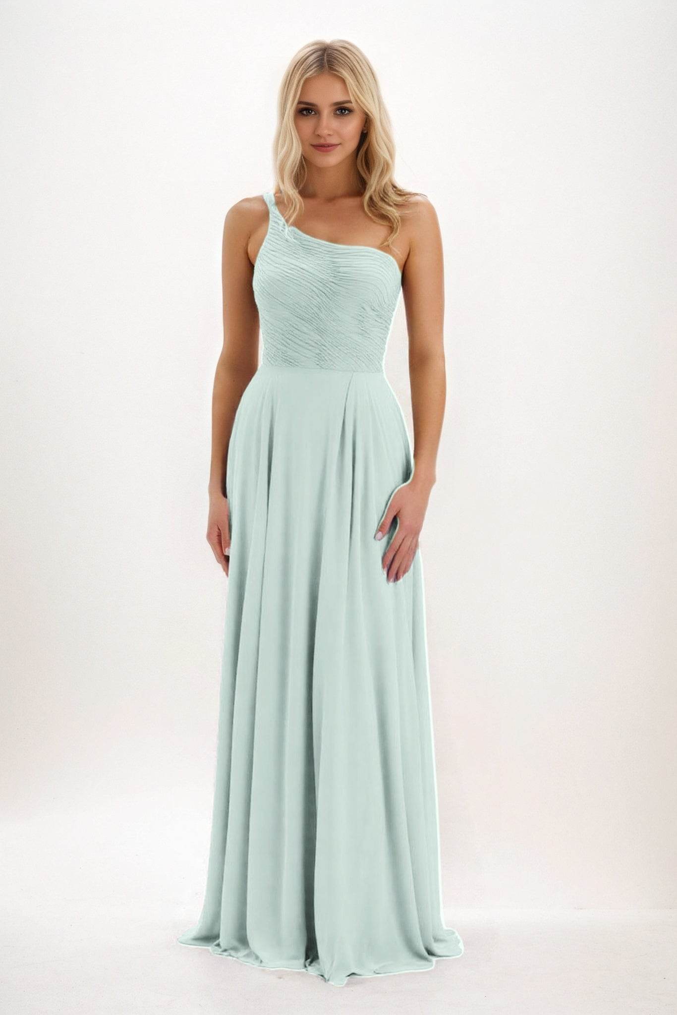 A-Line Maxi Chiffon Bridesmaid Dress CB0858