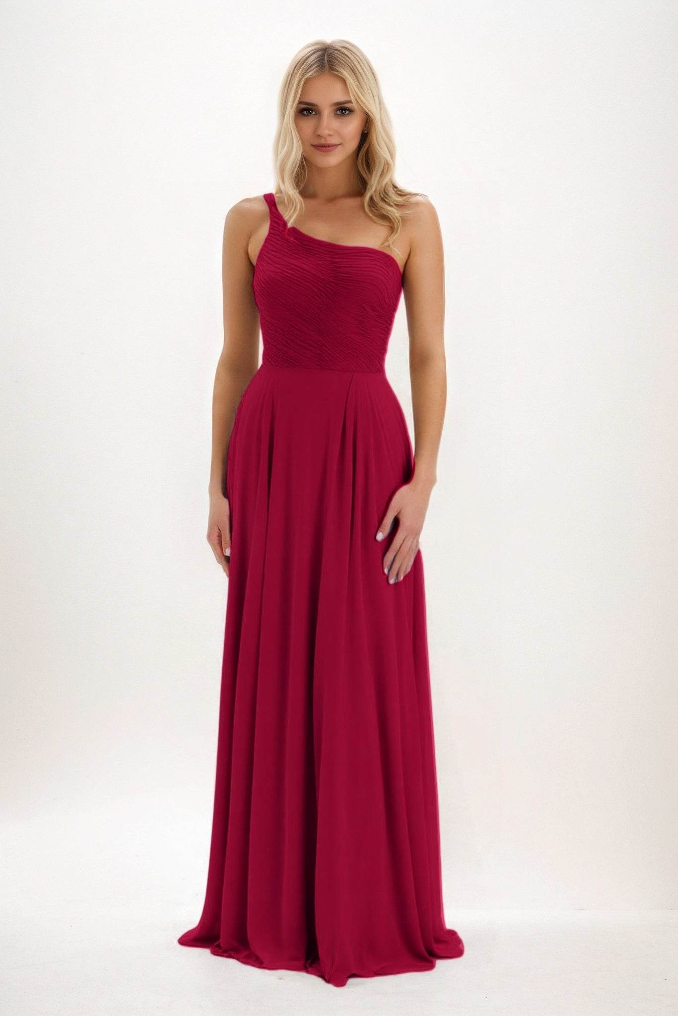 A-Line Maxi Chiffon Bridesmaid Dress CB0858