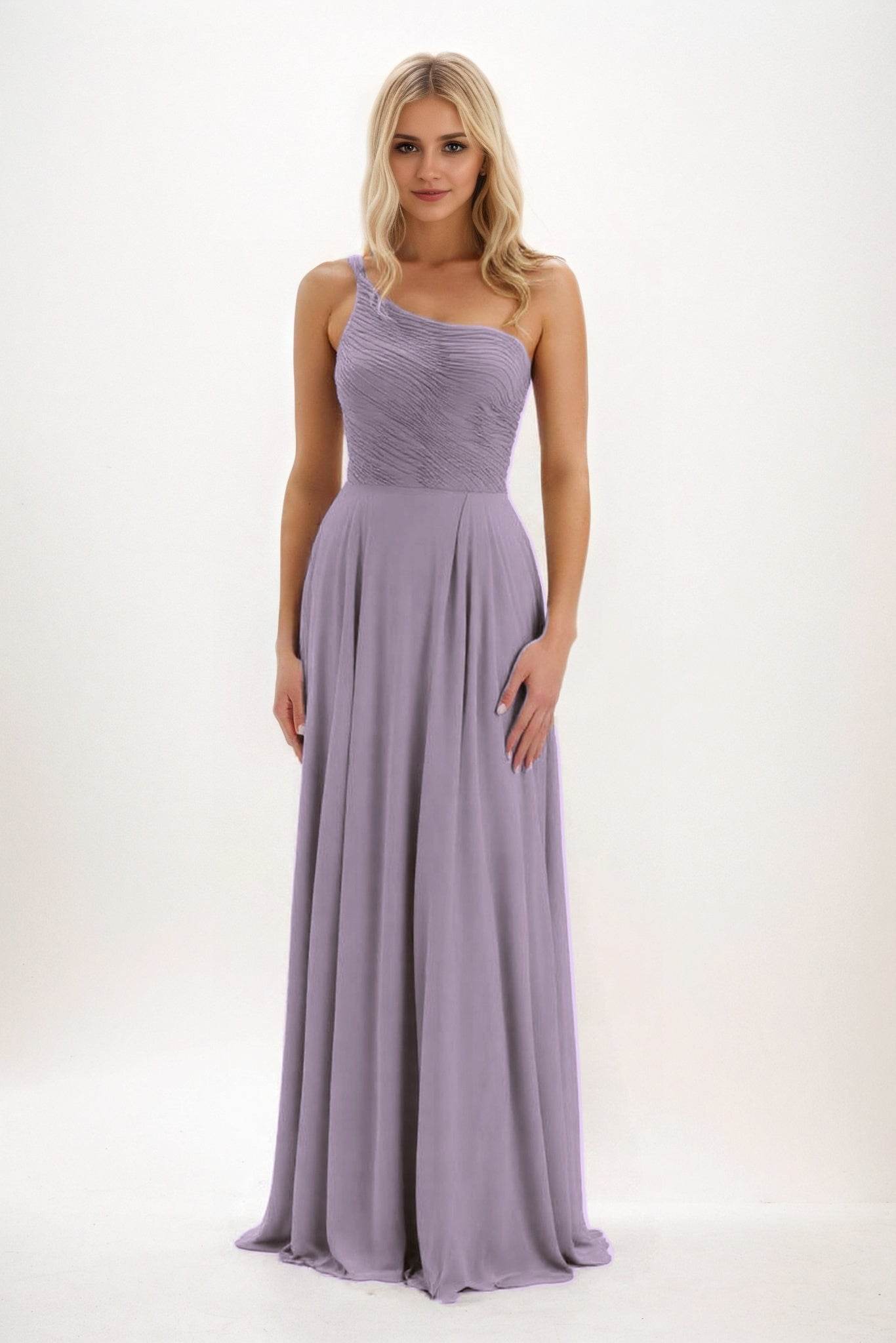 A-Line Maxi Chiffon Bridesmaid Dress CB0858
