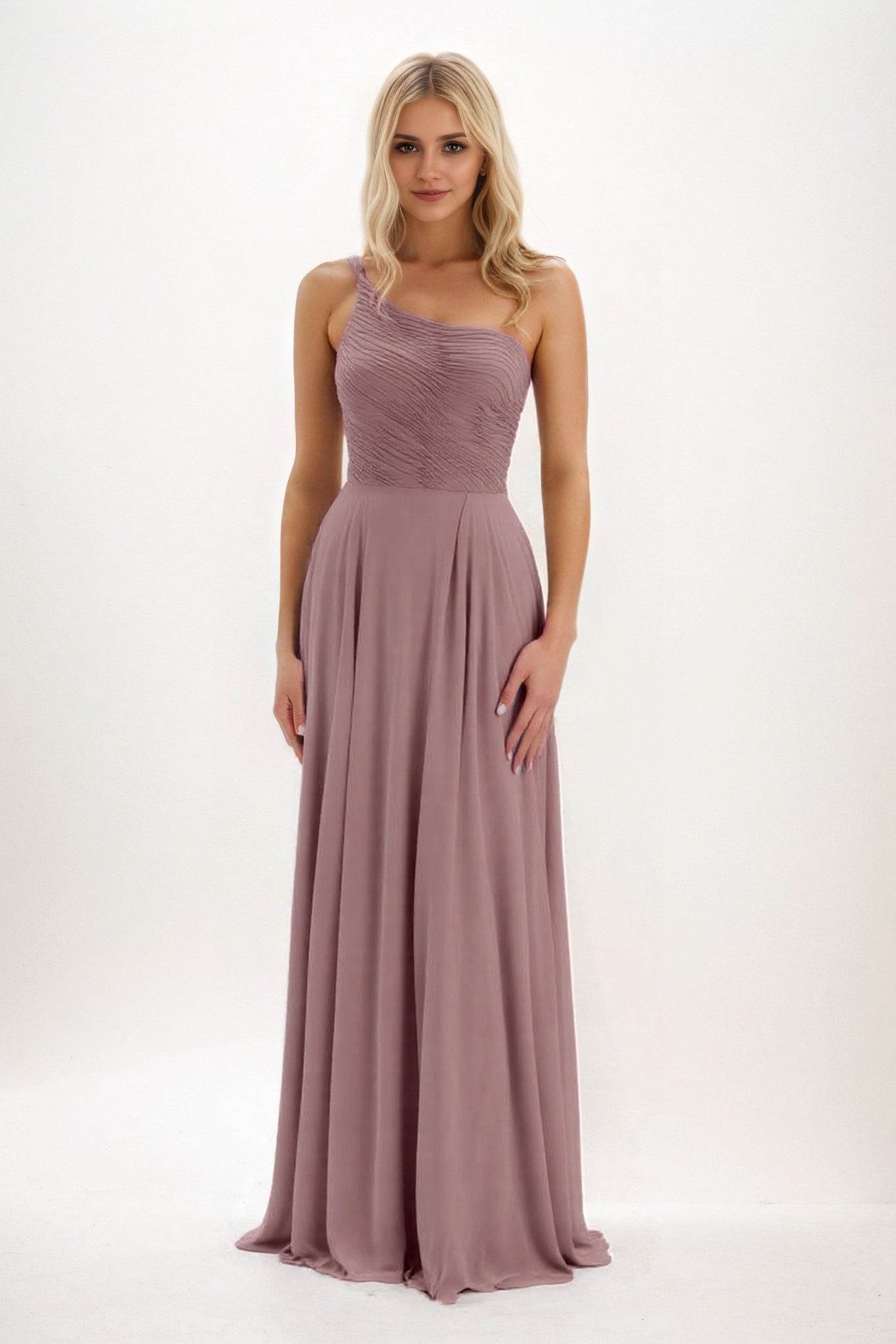 A-Line Maxi Chiffon Bridesmaid Dress CB0858