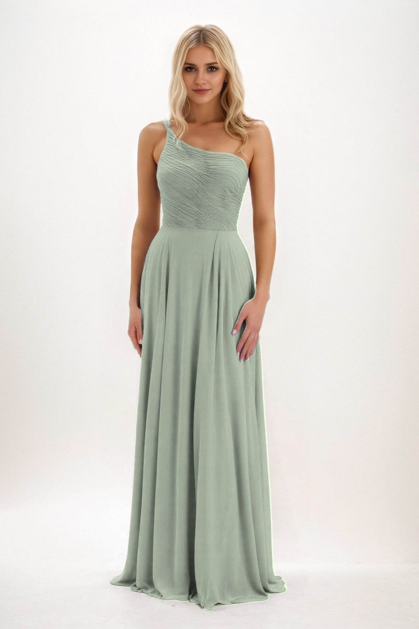 A-Line Maxi Chiffon Bridesmaid Dress CB0858