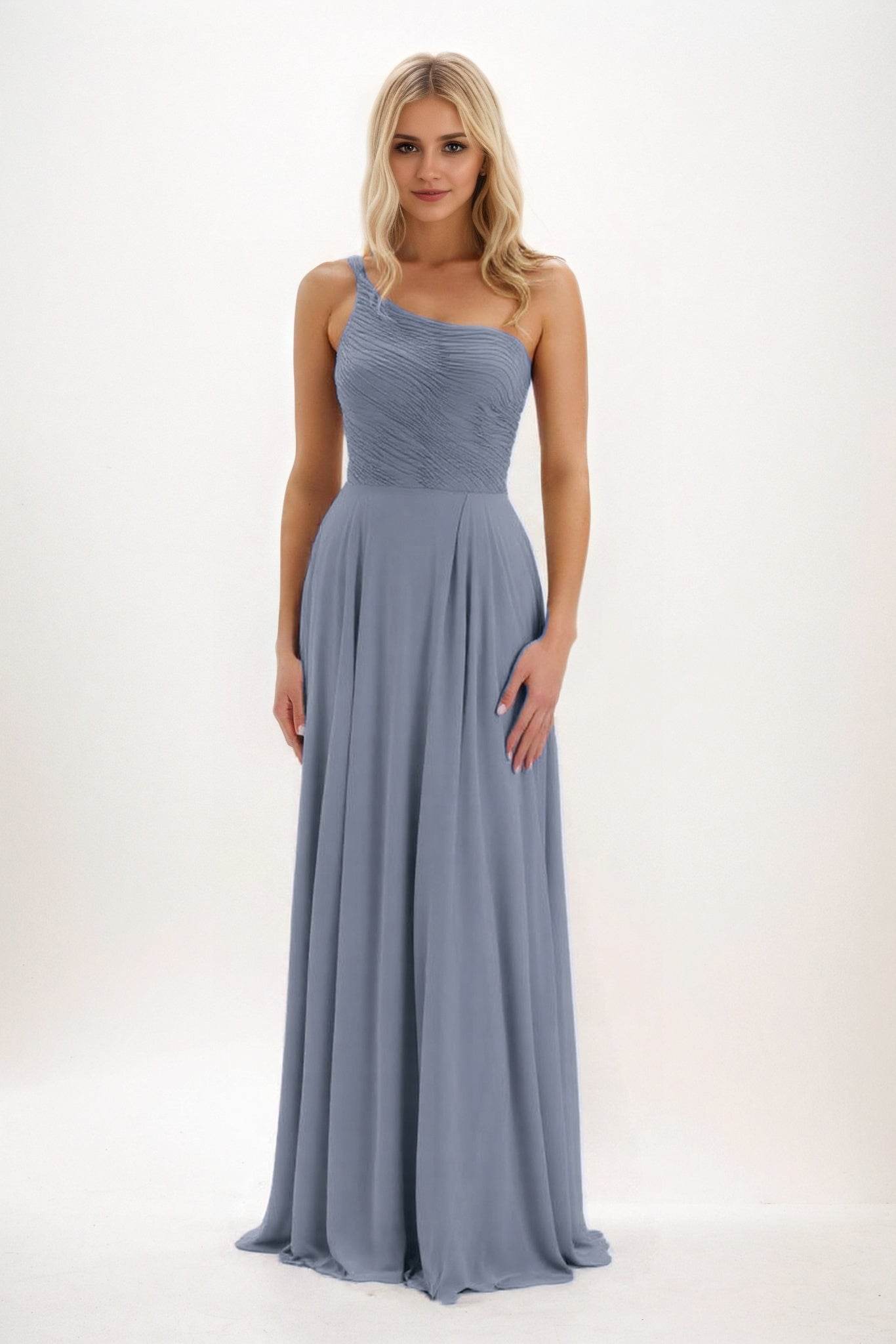 A-Line Maxi Chiffon Bridesmaid Dress CB0858