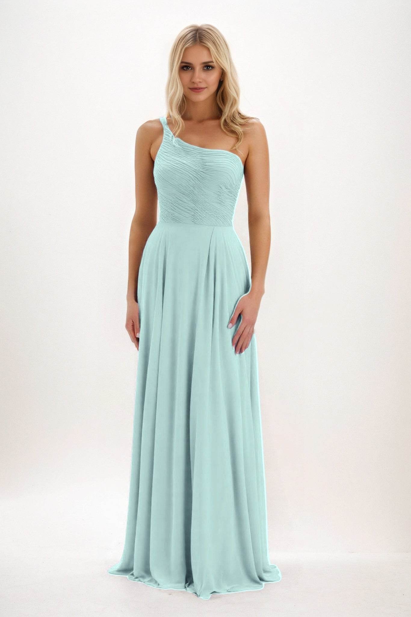 A-Line Maxi Chiffon Bridesmaid Dress CB0858