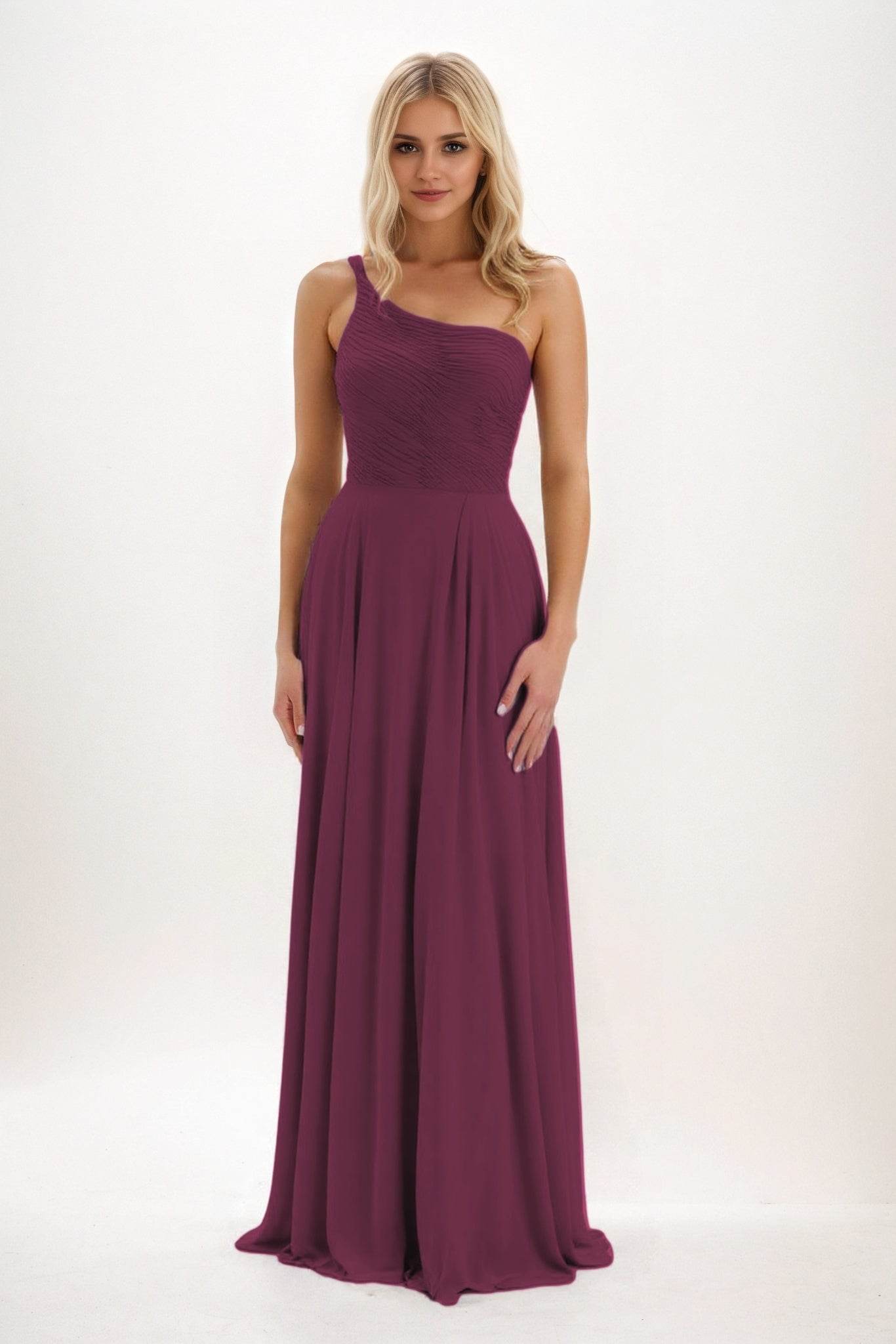 A-Line Maxi Chiffon Bridesmaid Dress CB0858