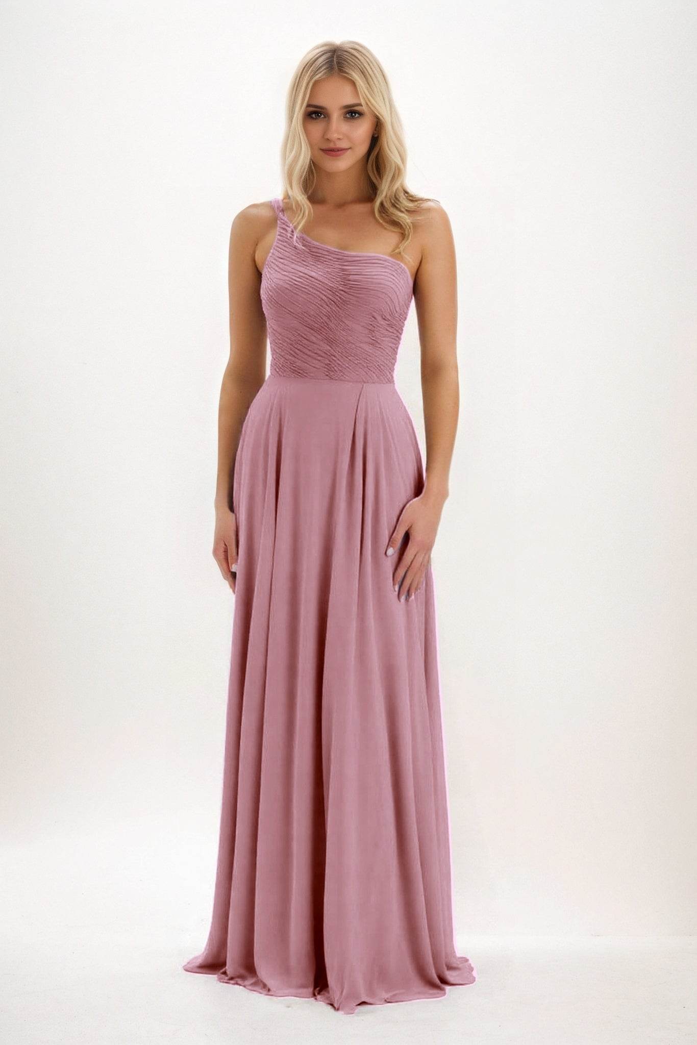 A-Line Maxi Chiffon Bridesmaid Dress CB0858