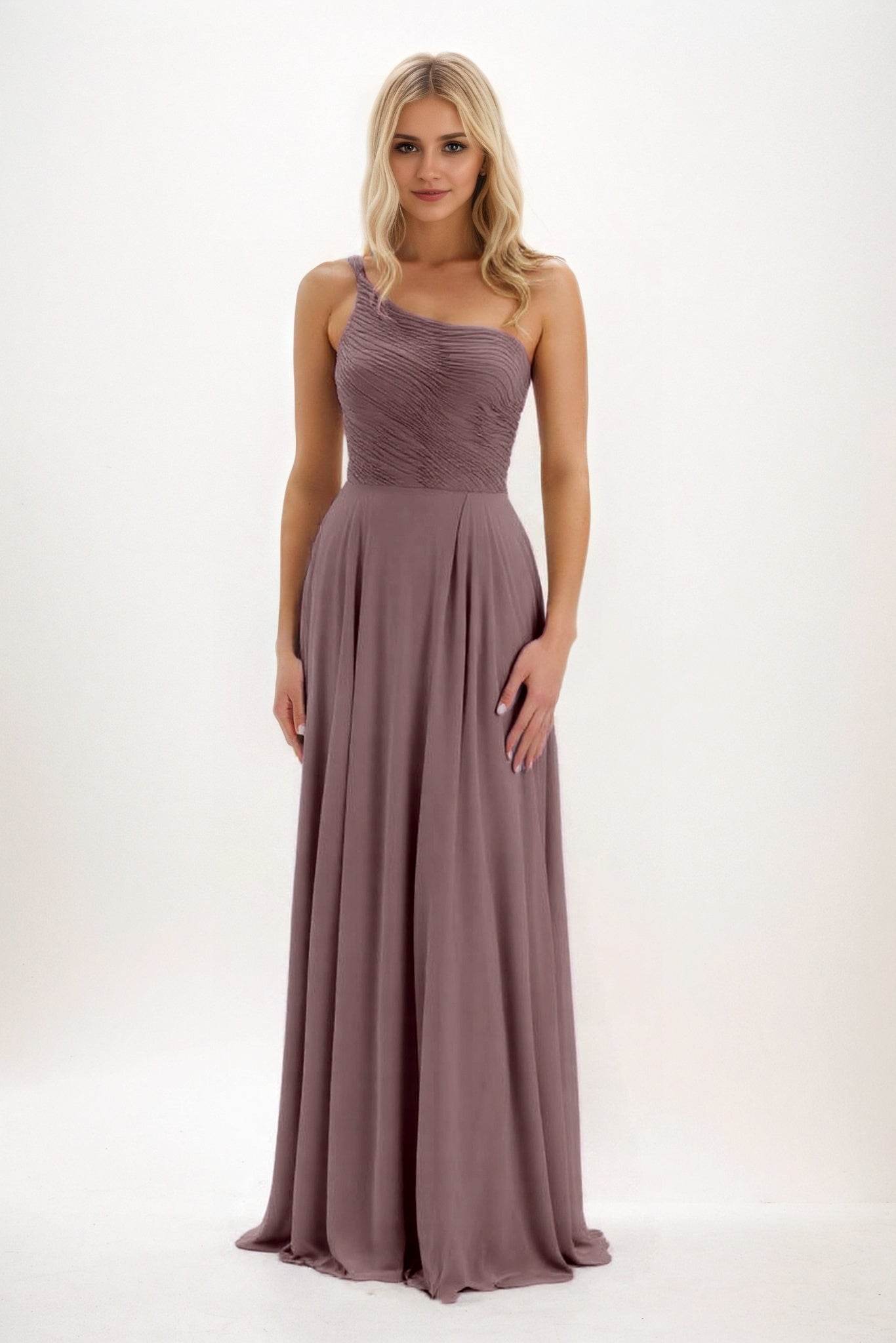 A-Line Maxi Chiffon Bridesmaid Dress CB0858