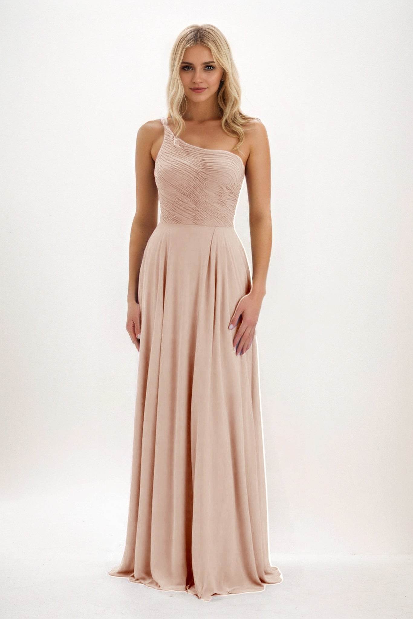 A-Line Maxi Chiffon Bridesmaid Dress CB0858