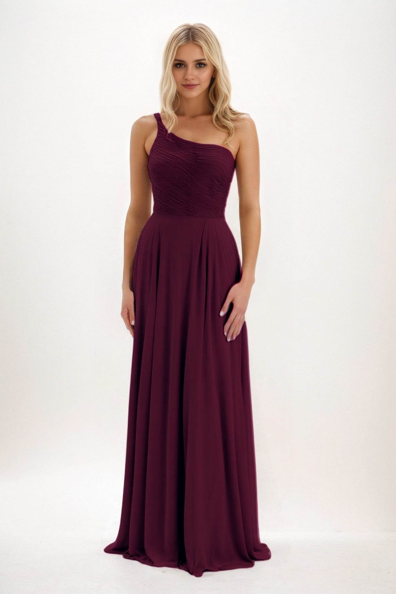 A-Line Maxi Chiffon Bridesmaid Dress CB0858