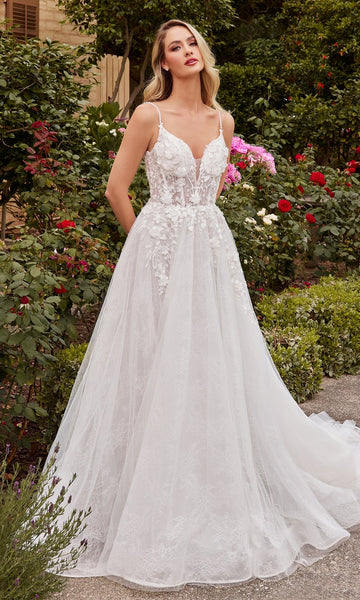 A-Line White Lace Wedding Gown CD857W