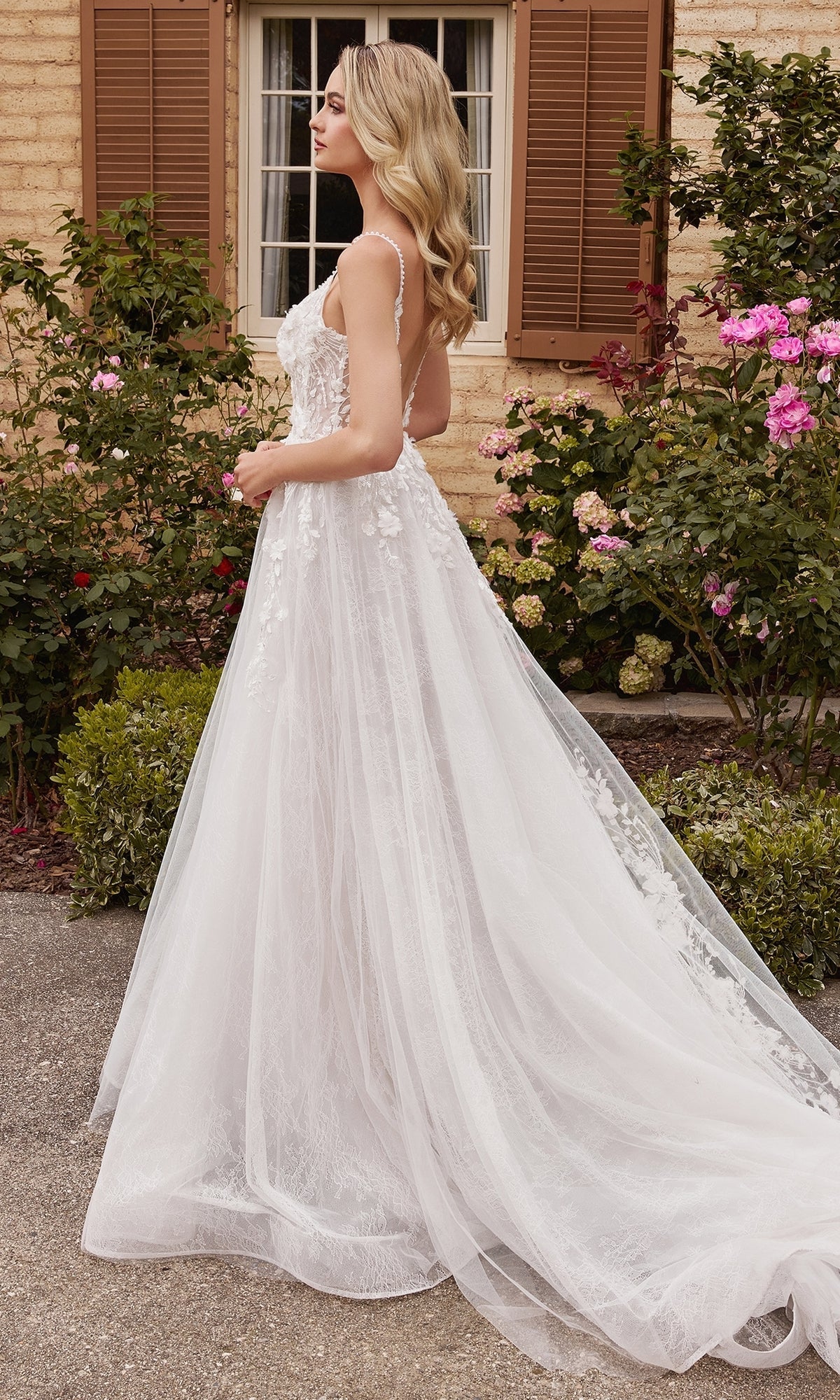 A-Line White Lace Wedding Gown CD857W