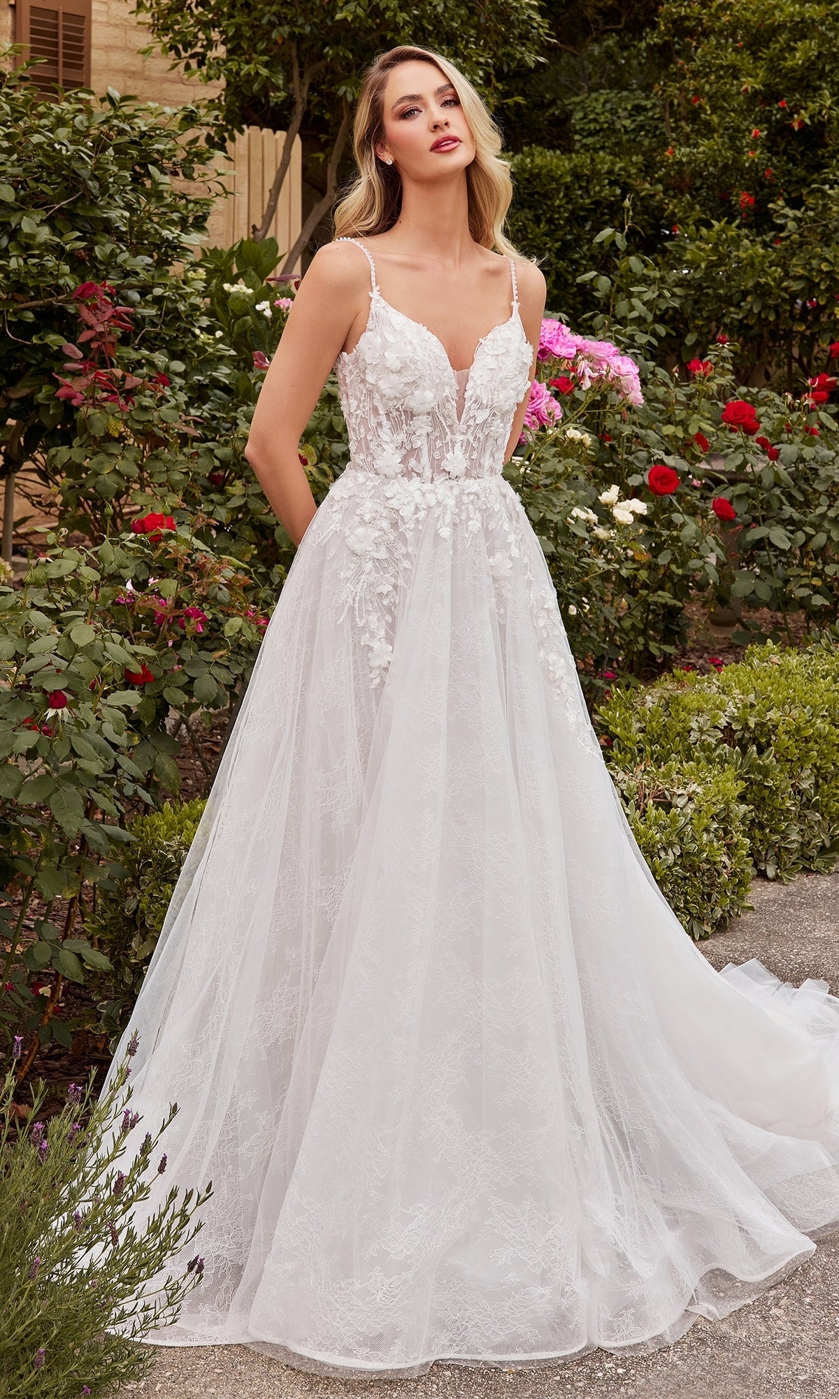 A-Line White Lace Wedding Gown CD857W