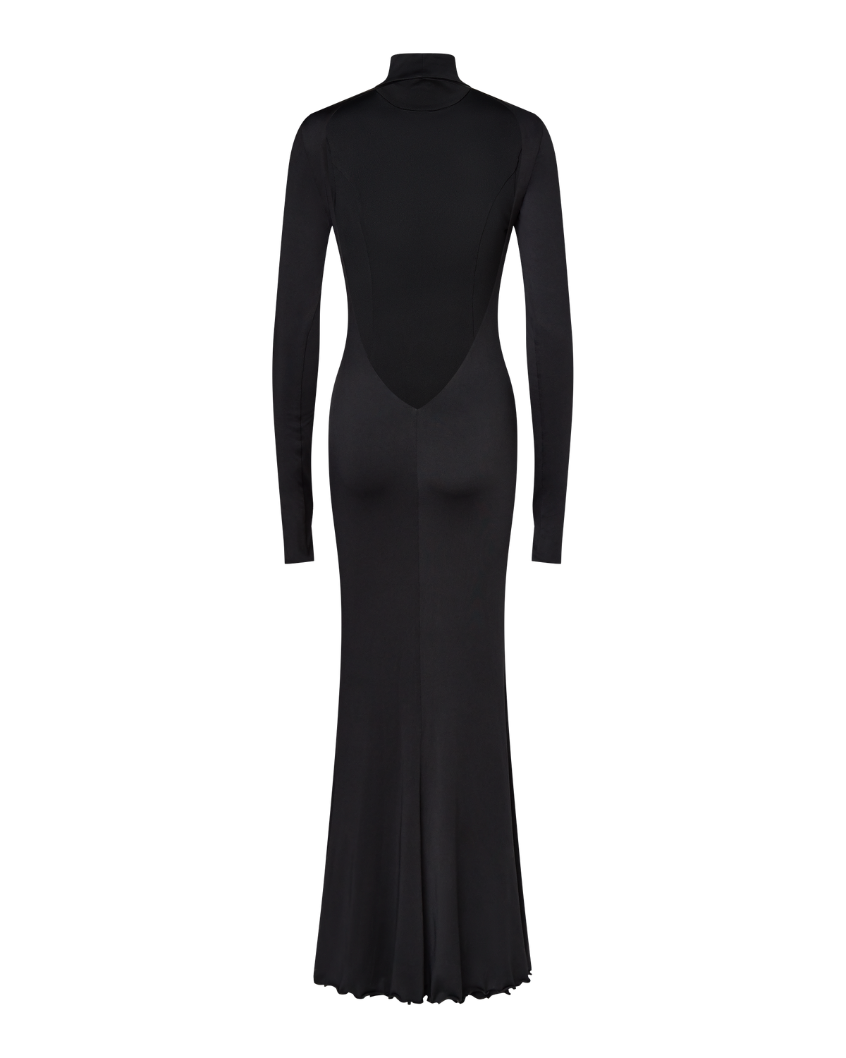 AUDREY TURTLENECK LONG SLEEVE MAXI DRESS - BLACK