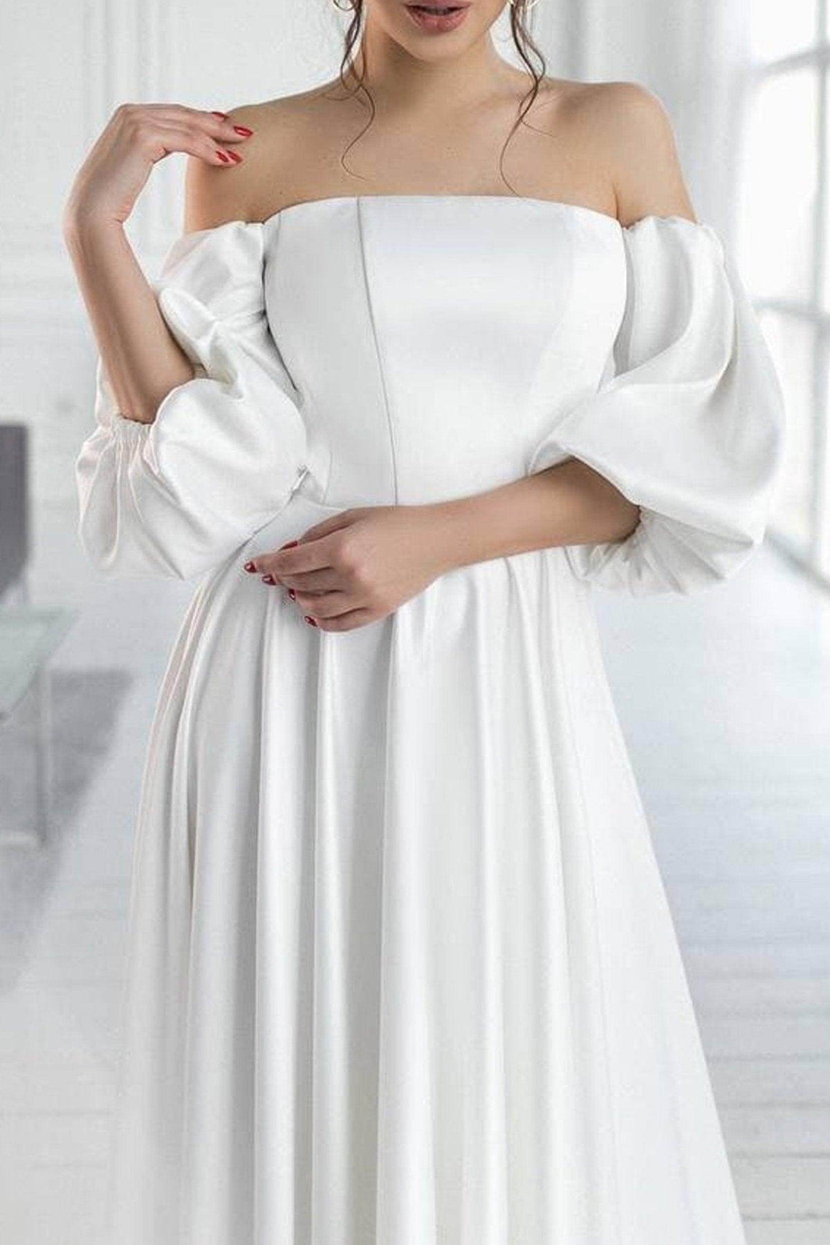 A-Line Tea Length Satin Dress CG0165