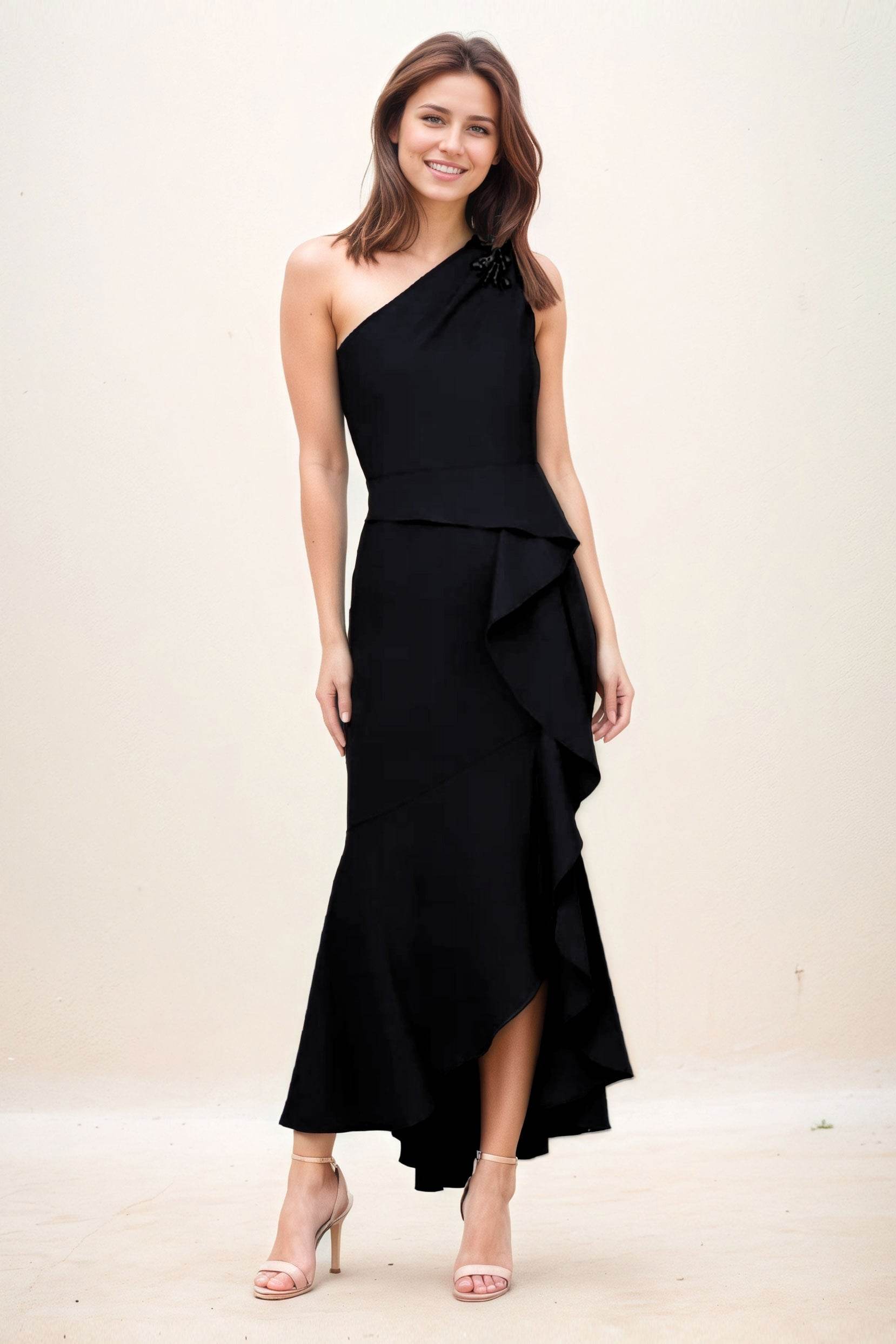 Sheath-Column Maxi Elastic Cloth Wedding Guest Dress CG0274