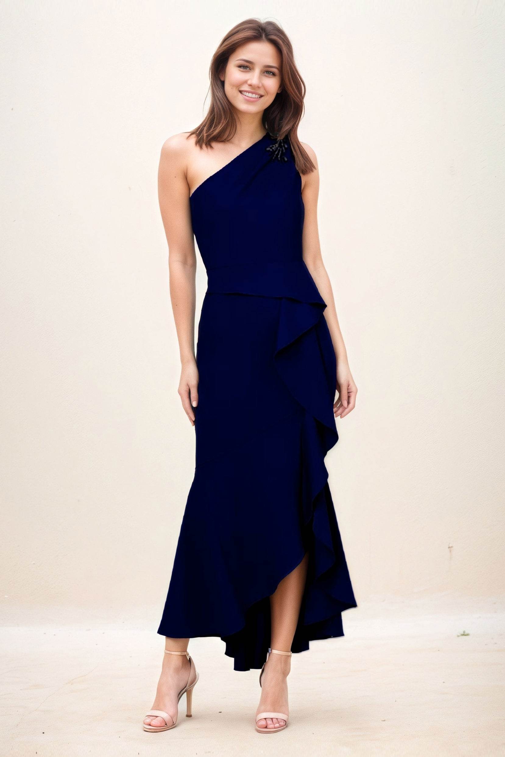 Sheath-Column Maxi Elastic Cloth Wedding Guest Dress CG0274