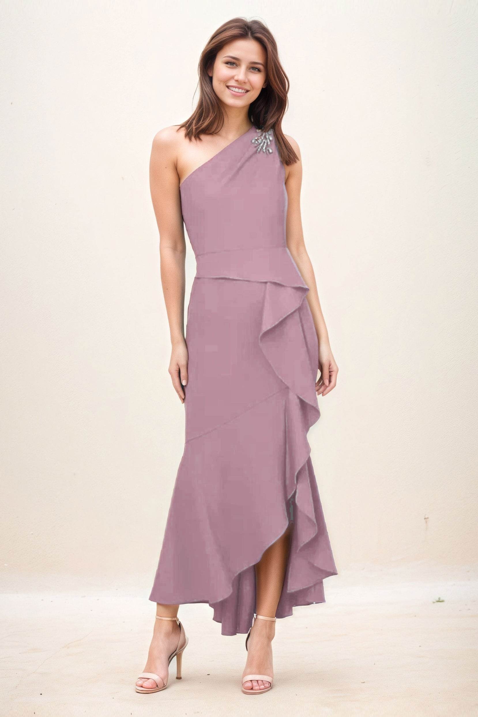 Sheath-Column Maxi Elastic Cloth Wedding Guest Dress CG0274