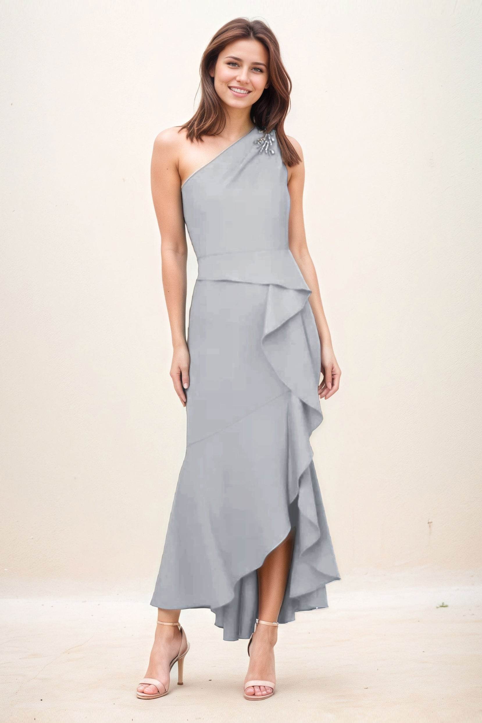 Sheath-Column Maxi Elastic Cloth Wedding Guest Dress CG0274
