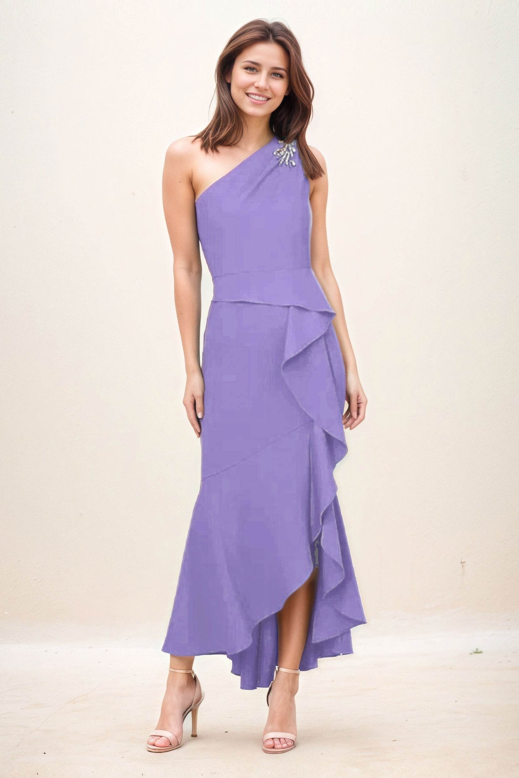 Sheath-Column Maxi Elastic Cloth Wedding Guest Dress CG0274
