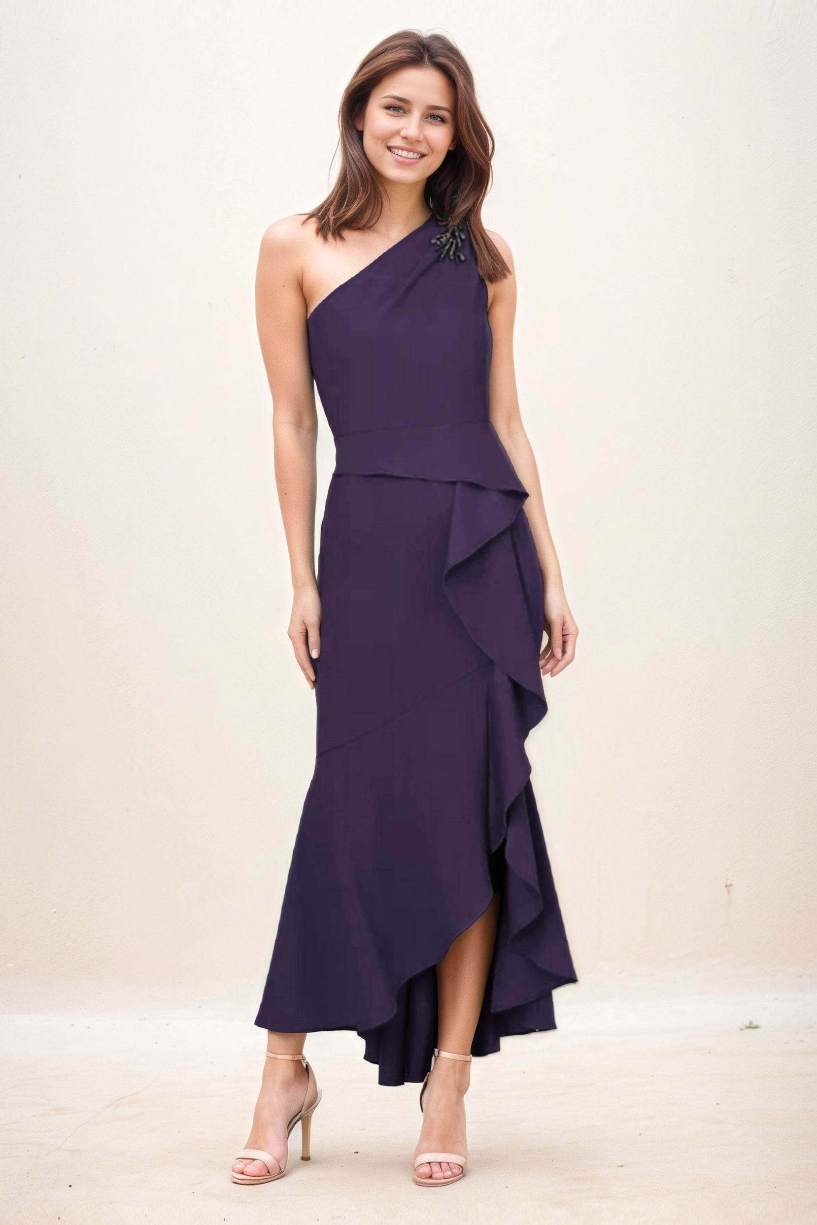 Sheath-Column Maxi Elastic Cloth Wedding Guest Dress CG0274